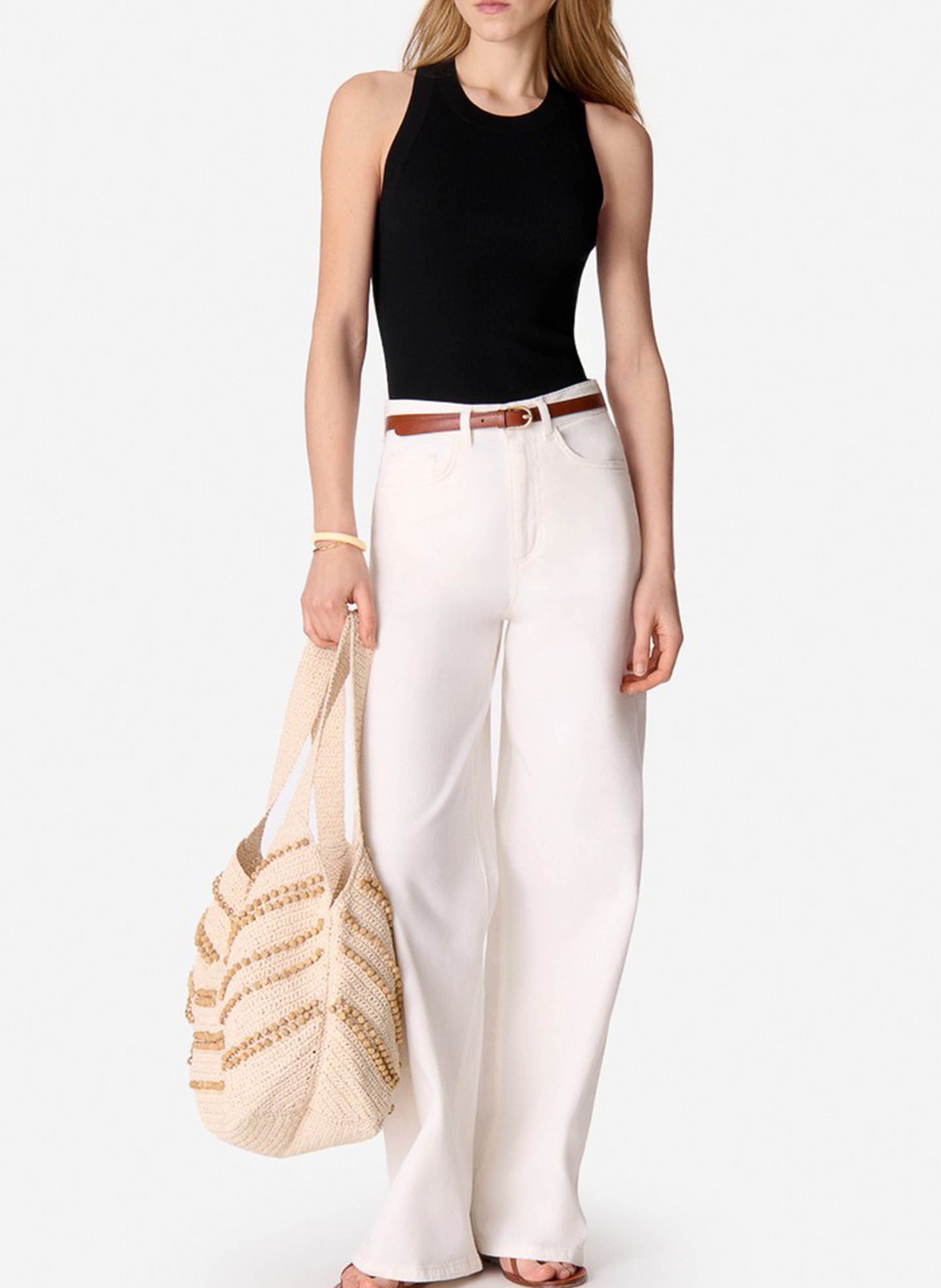 Jean large taille haute  VANESSA BRUNO Beige