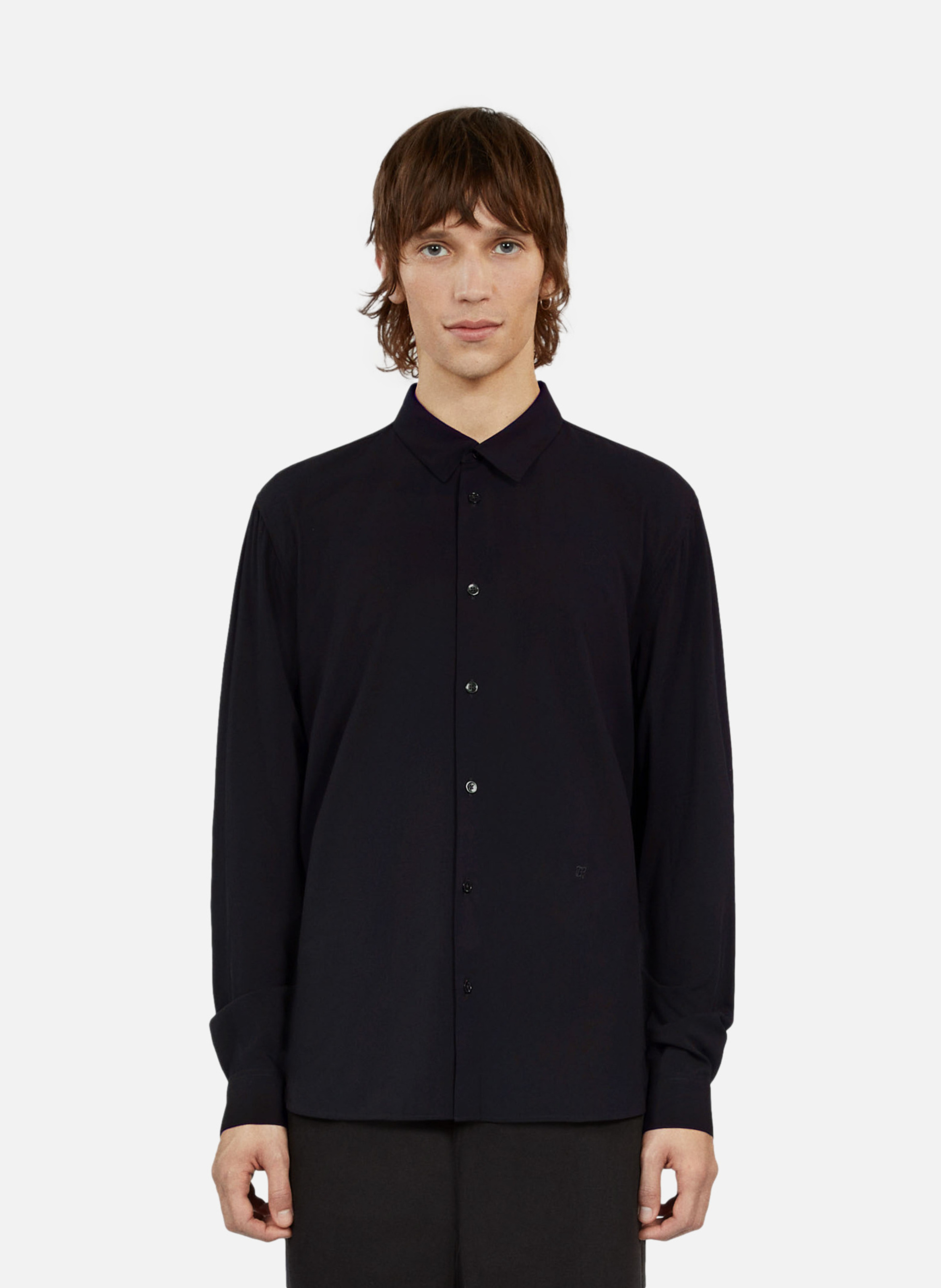 Flowy shirt with straight cut and embroidery THE KOOPLES Black