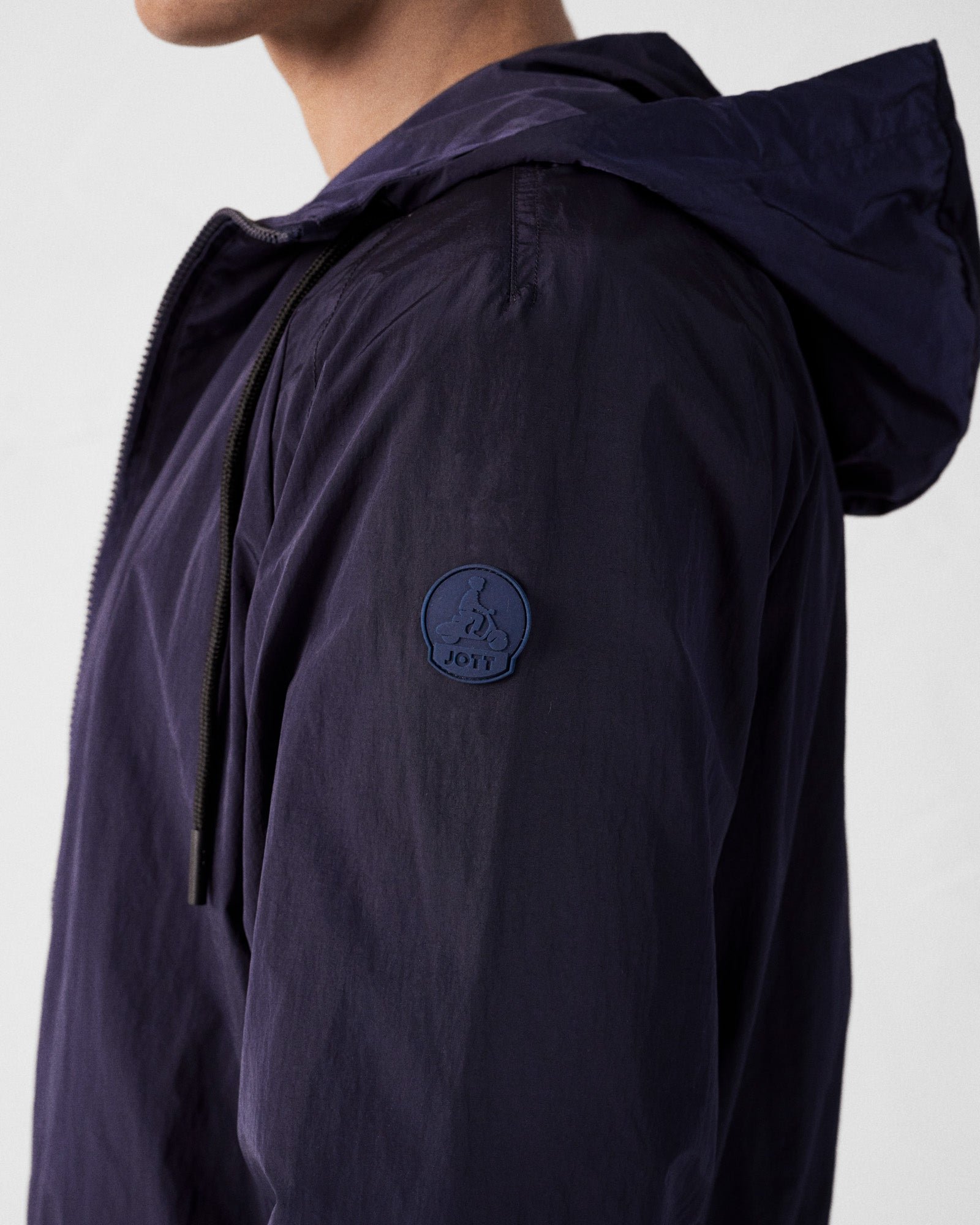 Light hooded windbreaker jacket storm JOTT Blue