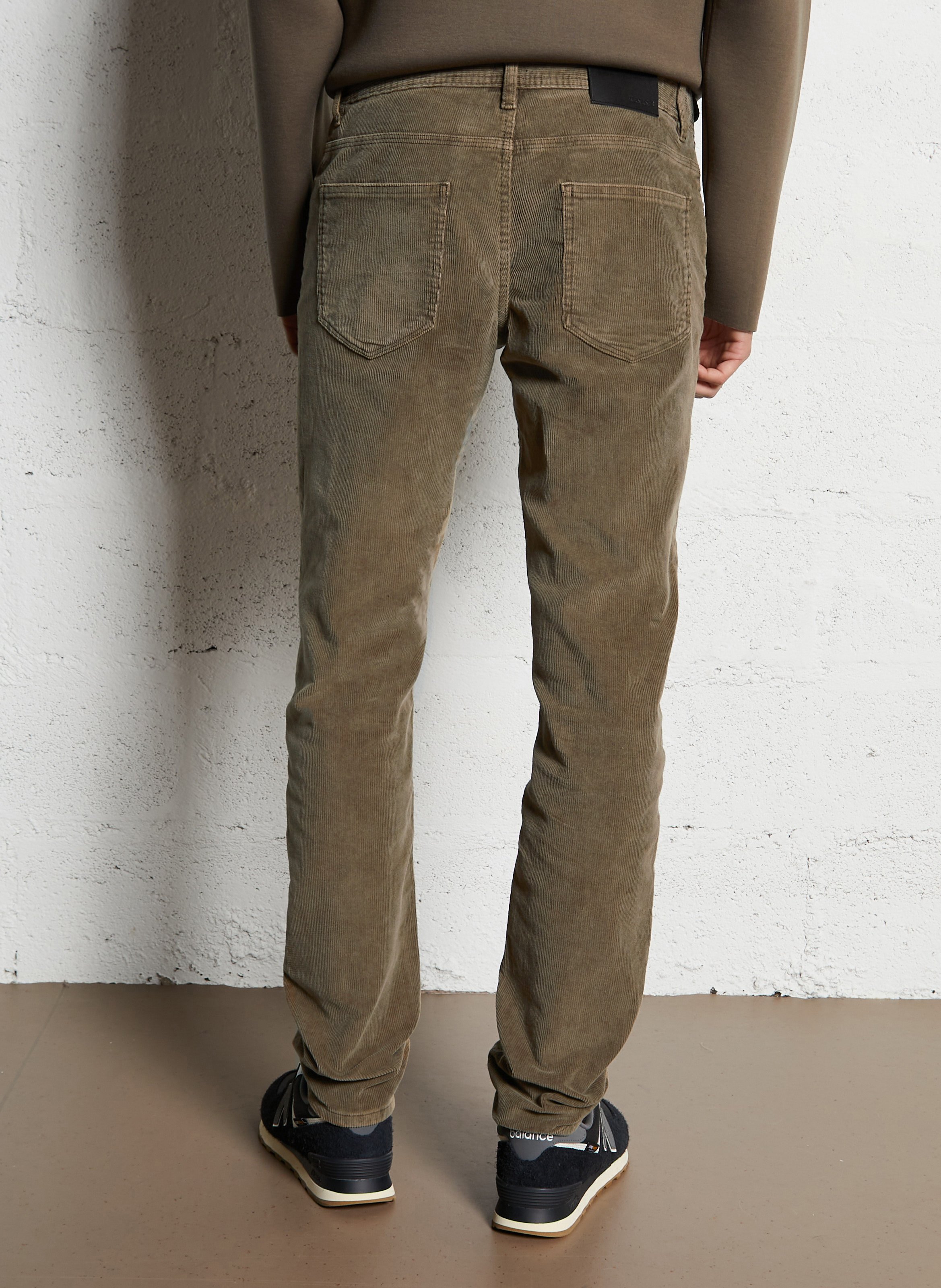 Pantalon van katoenm&eacute;lange met smalle pijp IKKS Bruin