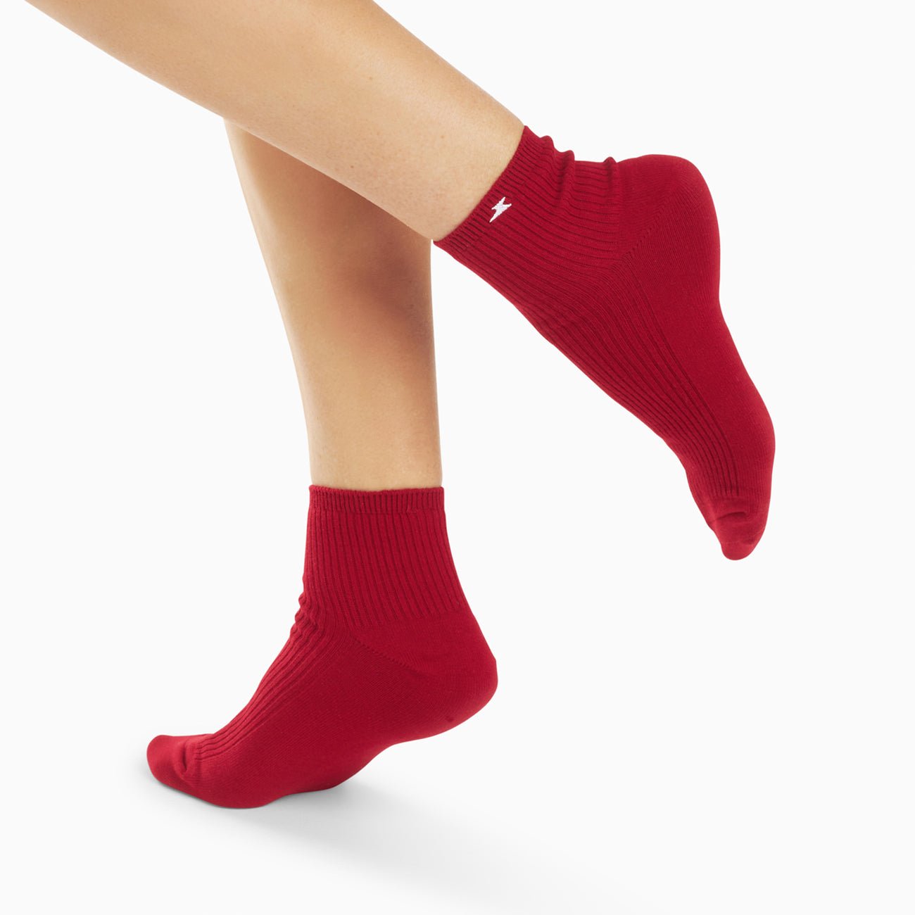 Short cotton-blend ribbed socks VANESSA WU Red