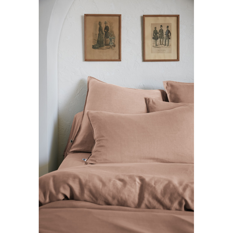 "Lysandre" duvet cover, all sizes, made of lyocell, butterfly effect L'EFFET PAPILLON Brown