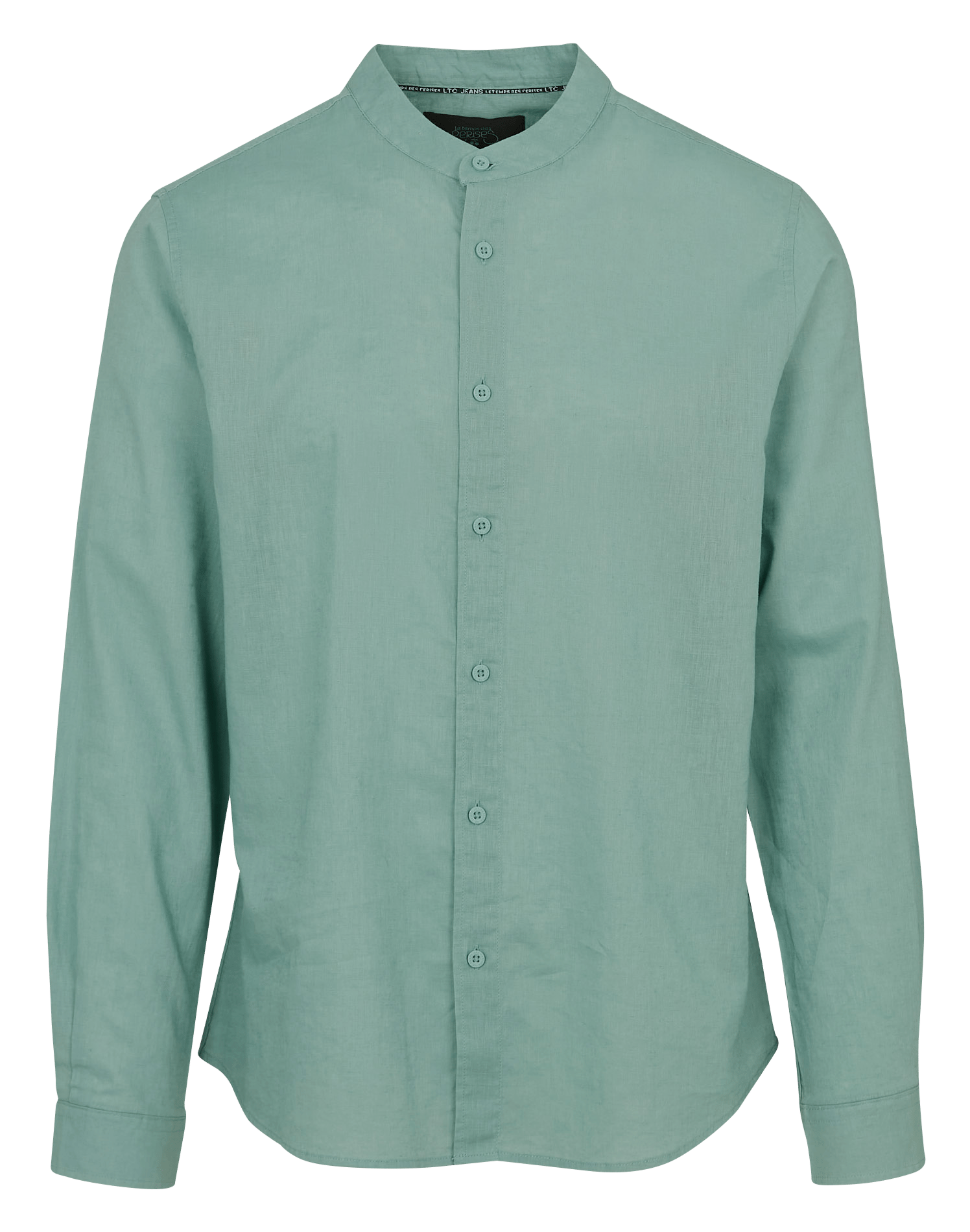 Chemise col mao en lin mélangé LE TEMPS DES CERISES Vert