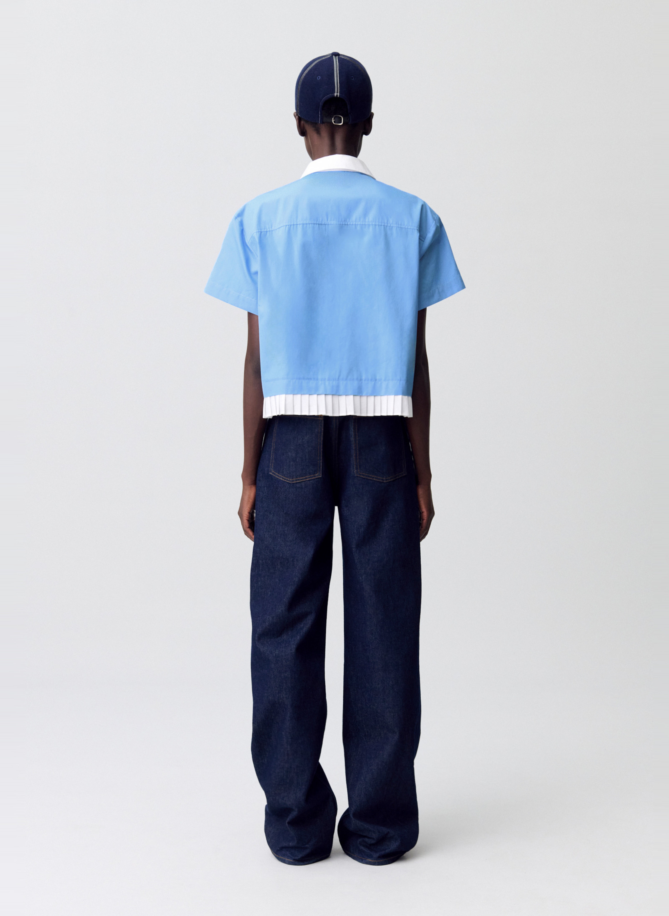 Straight cotton polo shirt CLAUDIE PIERLOT Blue
