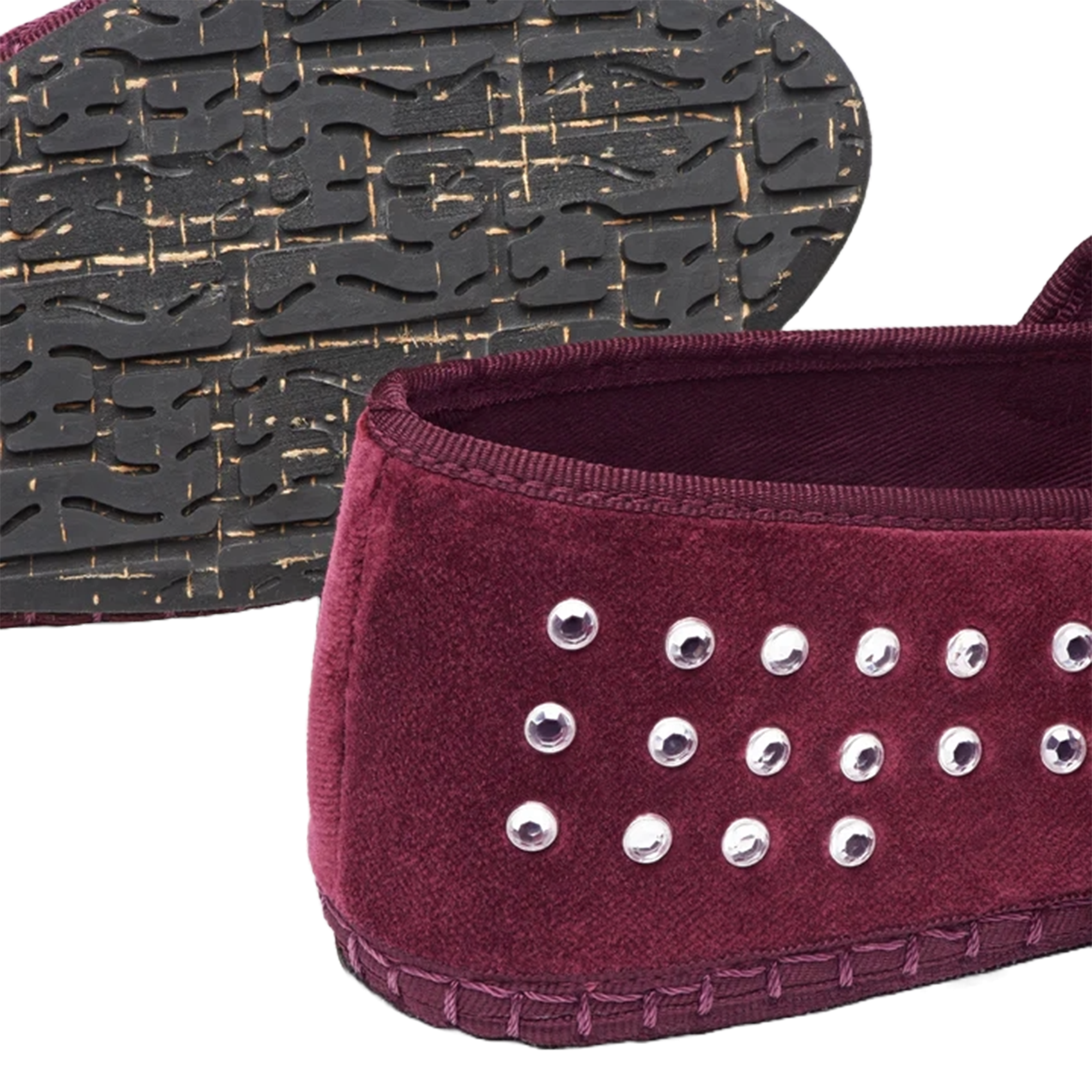 Cotton velvet ballet flats FLABELUS Red