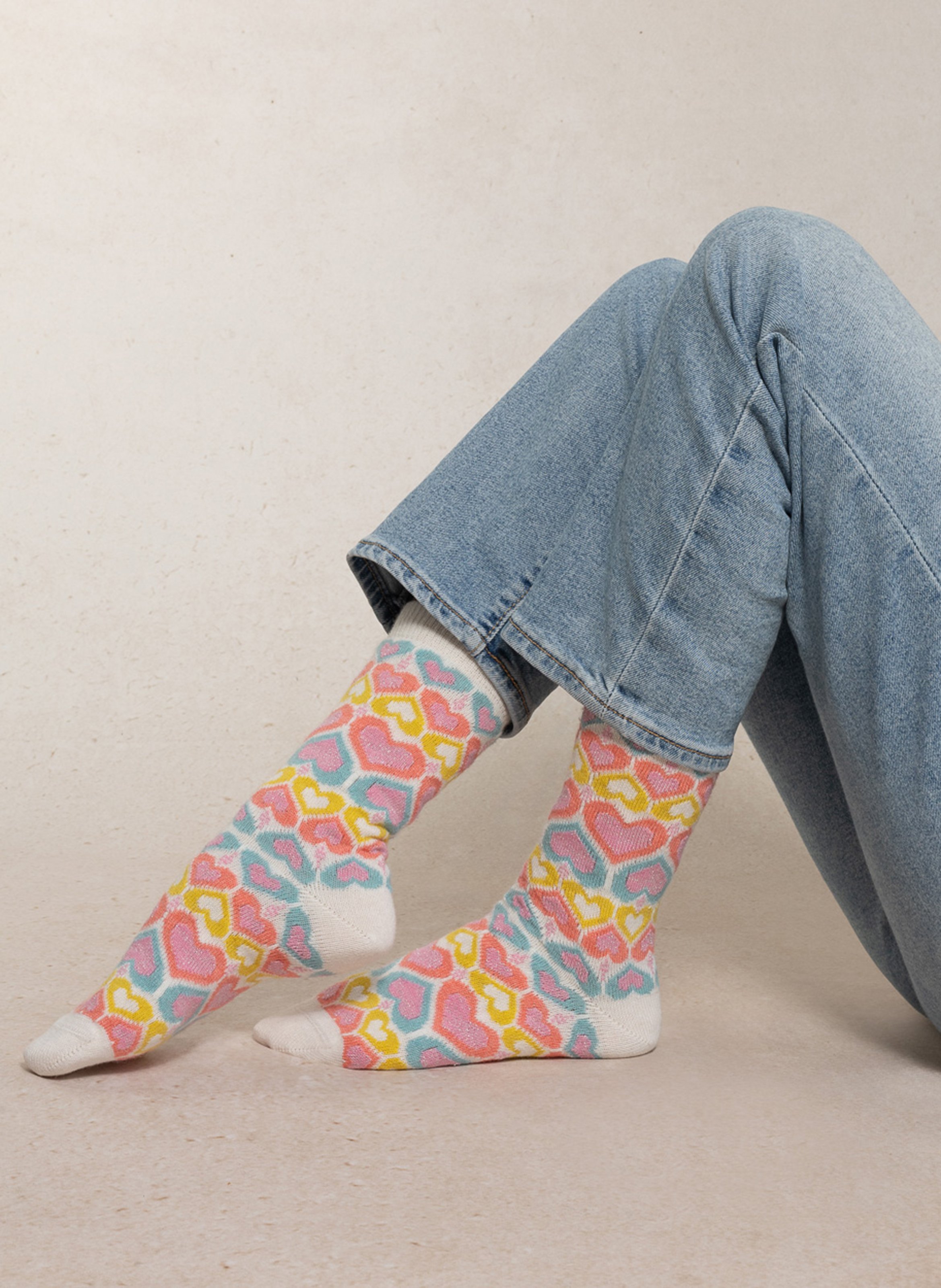 Mid-calf printed socks BLEUFORET White