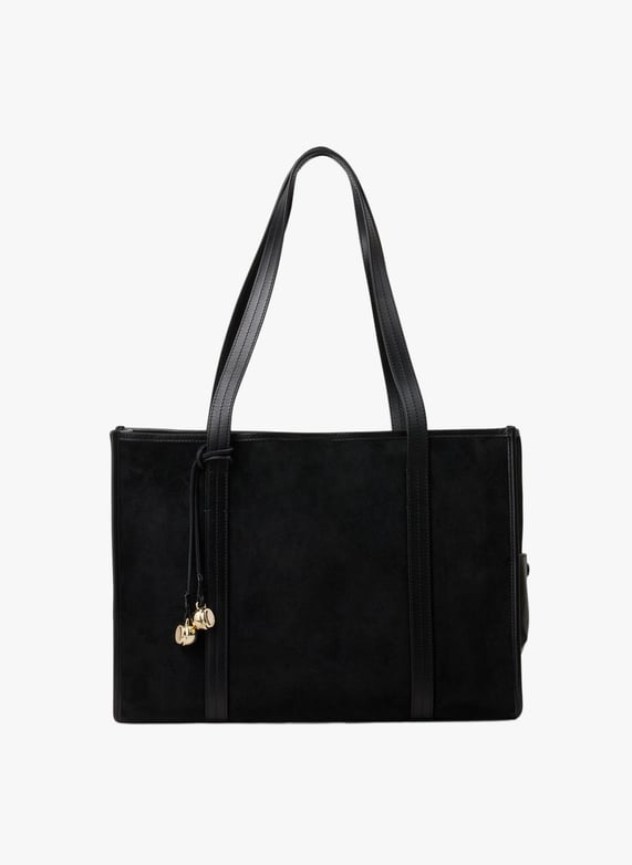 Sac cabas en cuir Noir Sandro Femme Place des Tendances