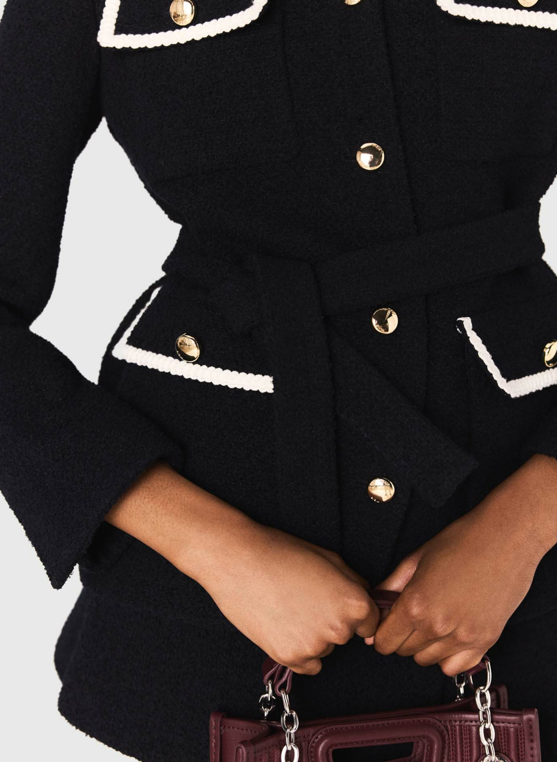 Veste col rond  MAJE Bleu