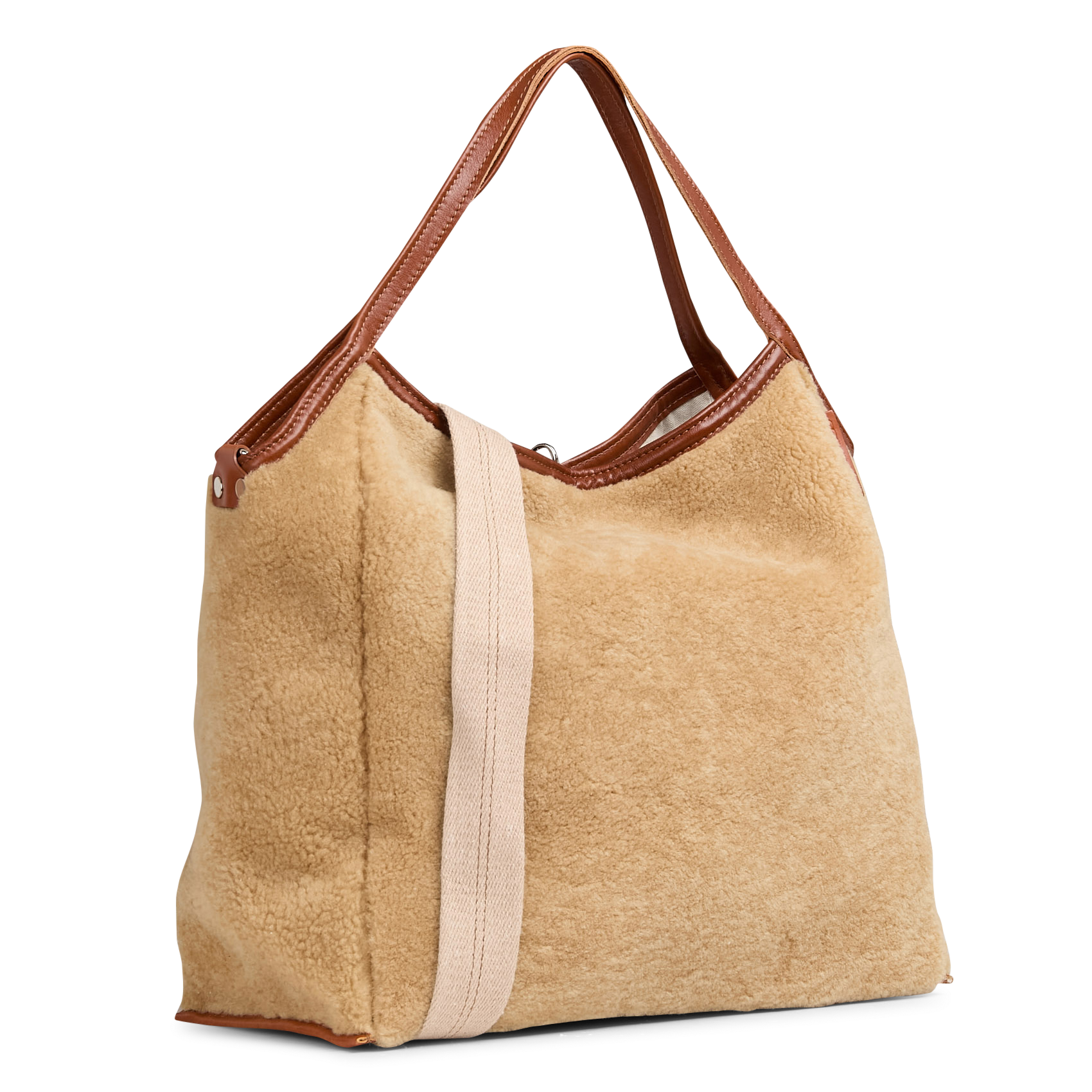 Weiche Shopper-Tasche aus Kunstpelz BELLEROSE Beige
