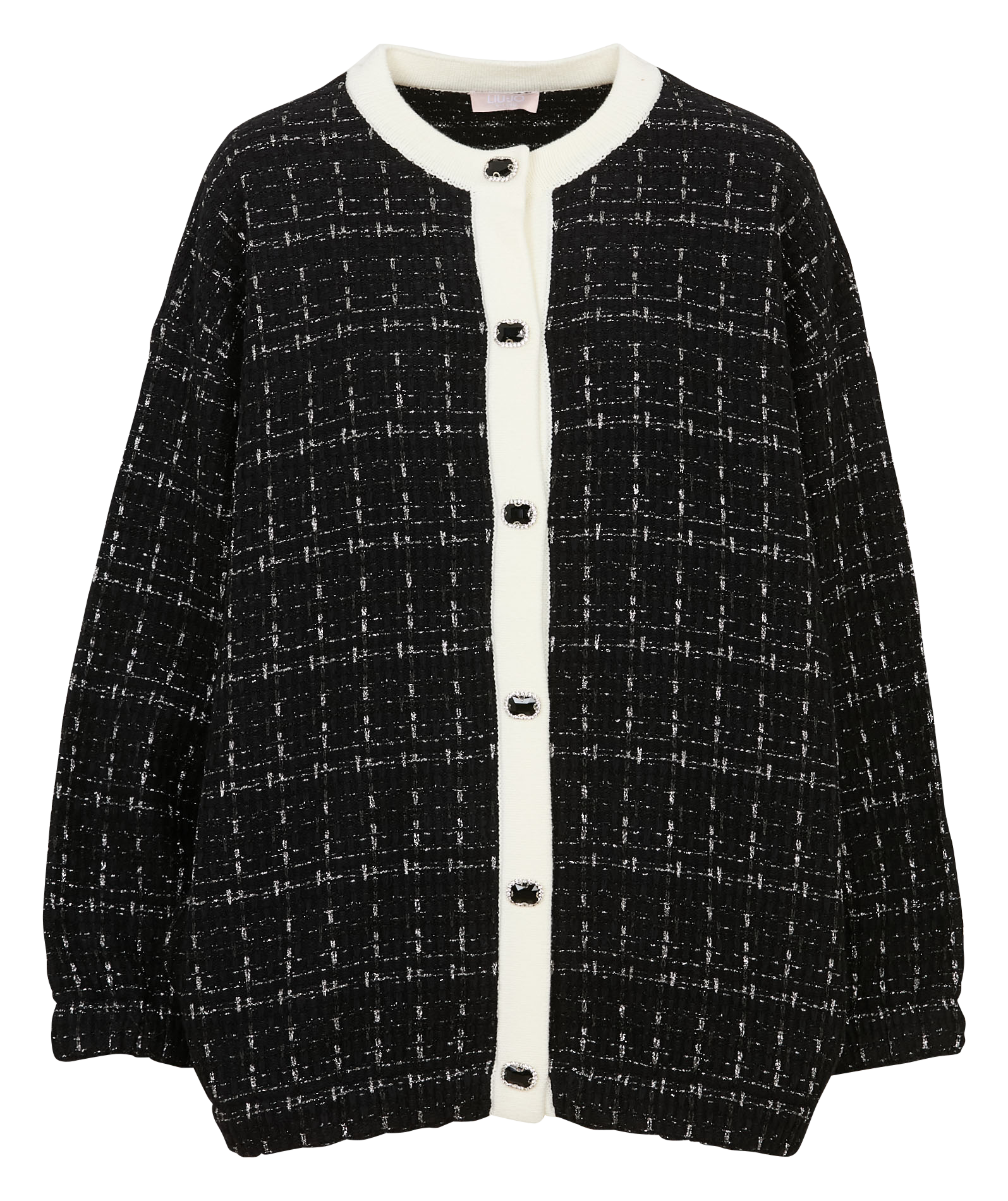 Veste oversize col rond en coton mélangé LIU JO Noir
