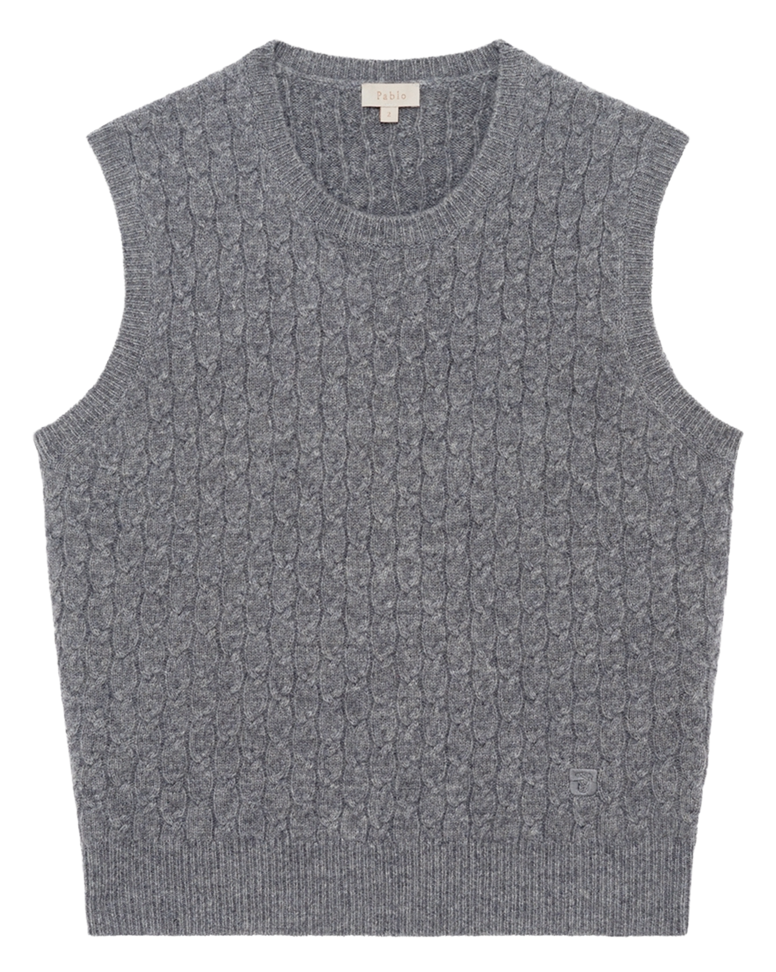 Pull col rond en laine PABLO Gris