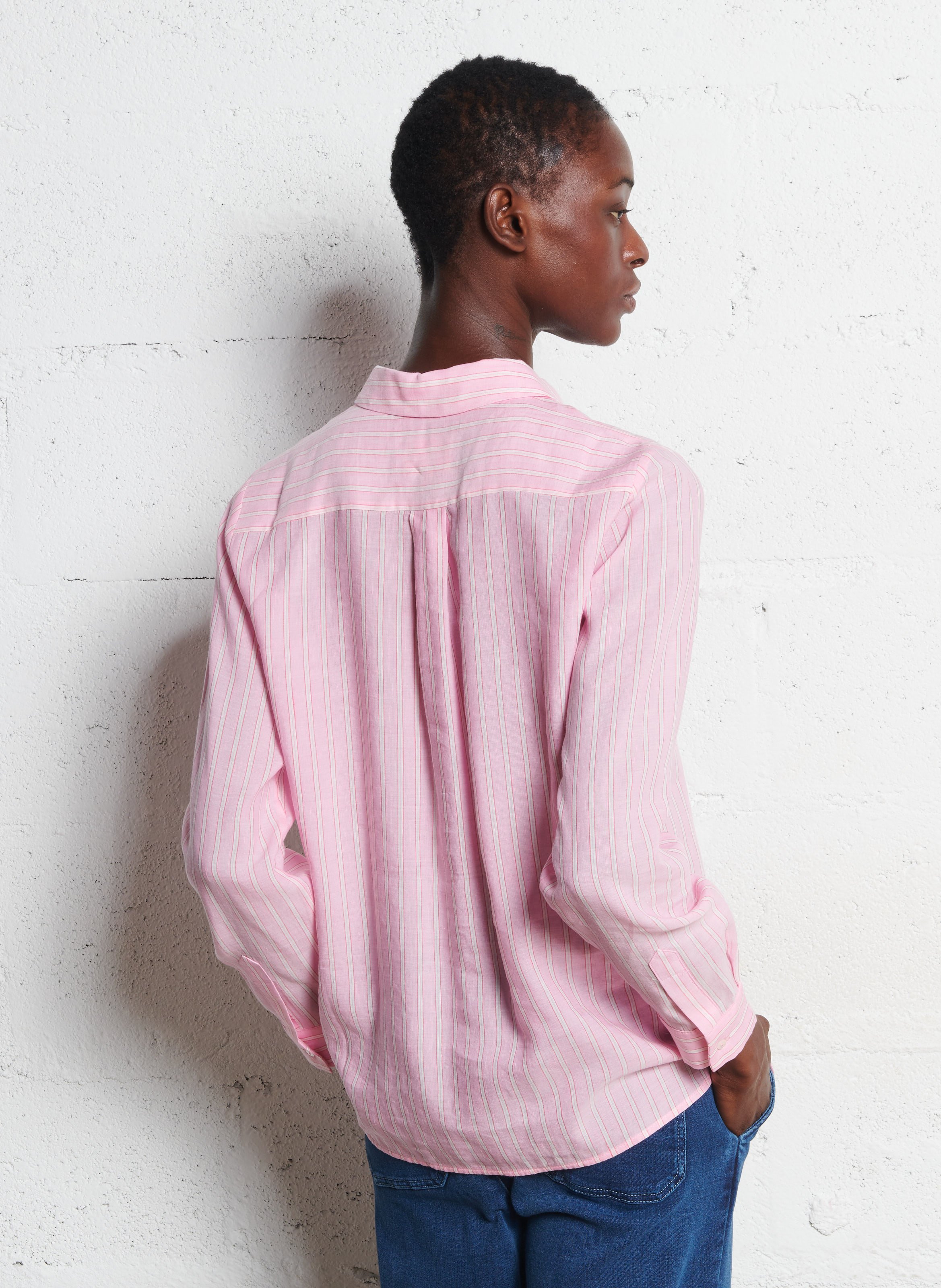 Chemise col classique rayée MAISON 123 Rose