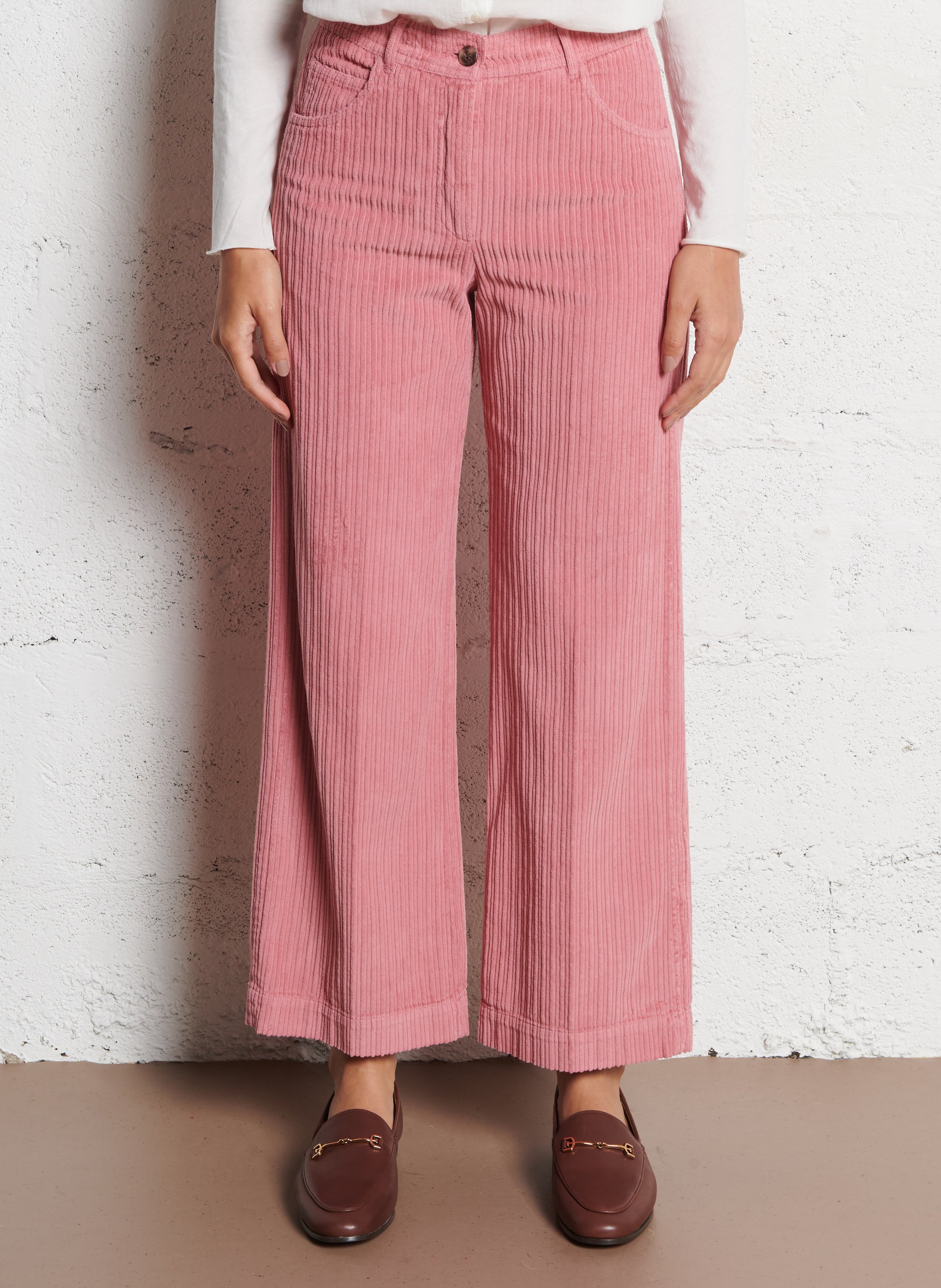 Pantalon large en coton HARTFORD Rose