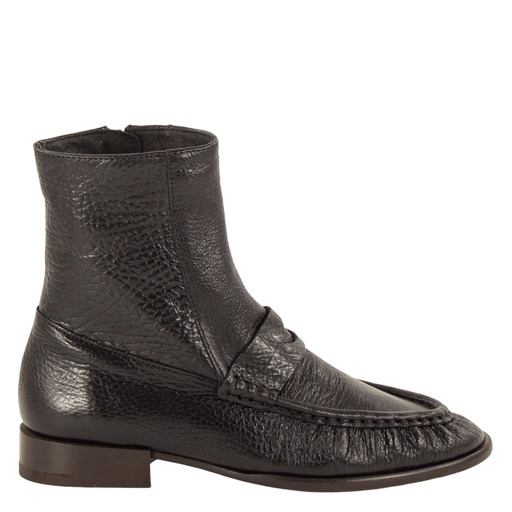 Stiefeletten mit gerafftem Lederoberteil SESSUN Schwarz