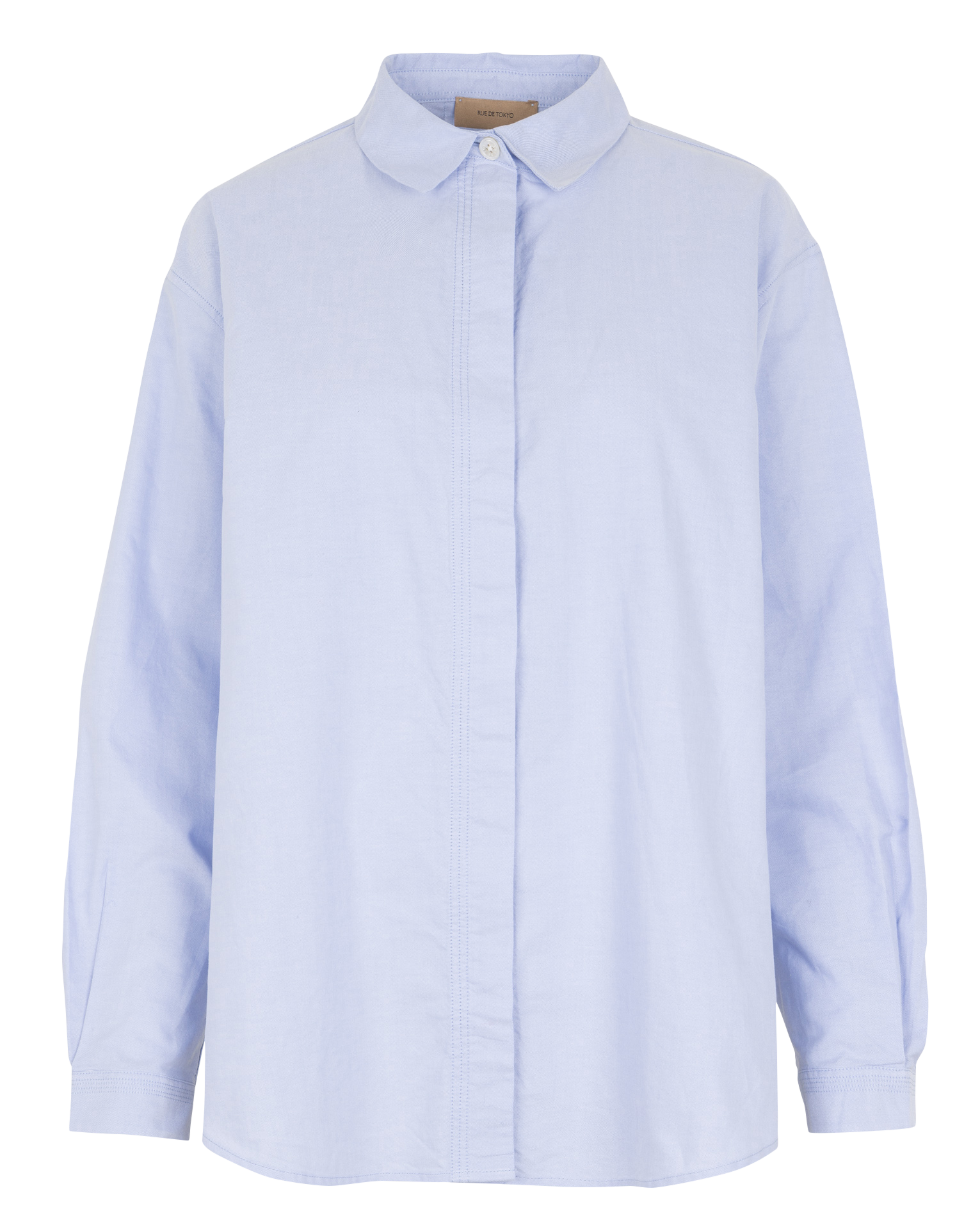 Oversized, katoenen blouse met klassieke kraag RUE DE TOKYO Blauw
