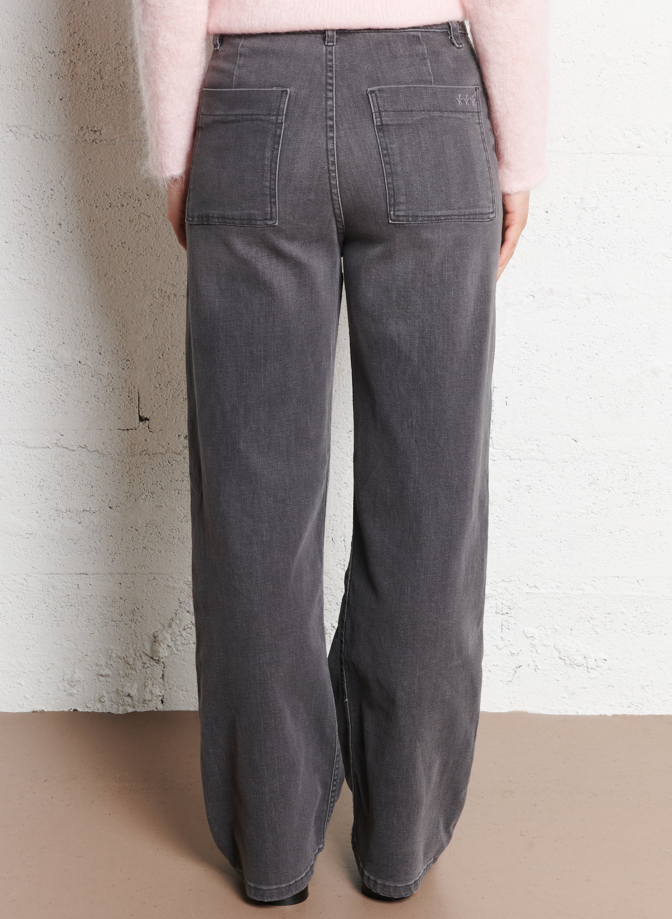 Cotton-blend wide-leg jeans SUD EXPRESS Grey