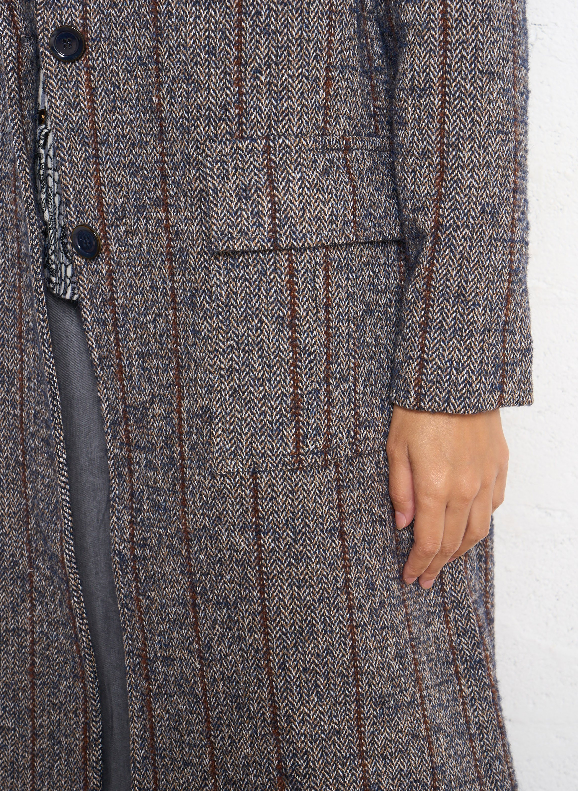 Manteau mi-long imprimé TINSELS Bleu