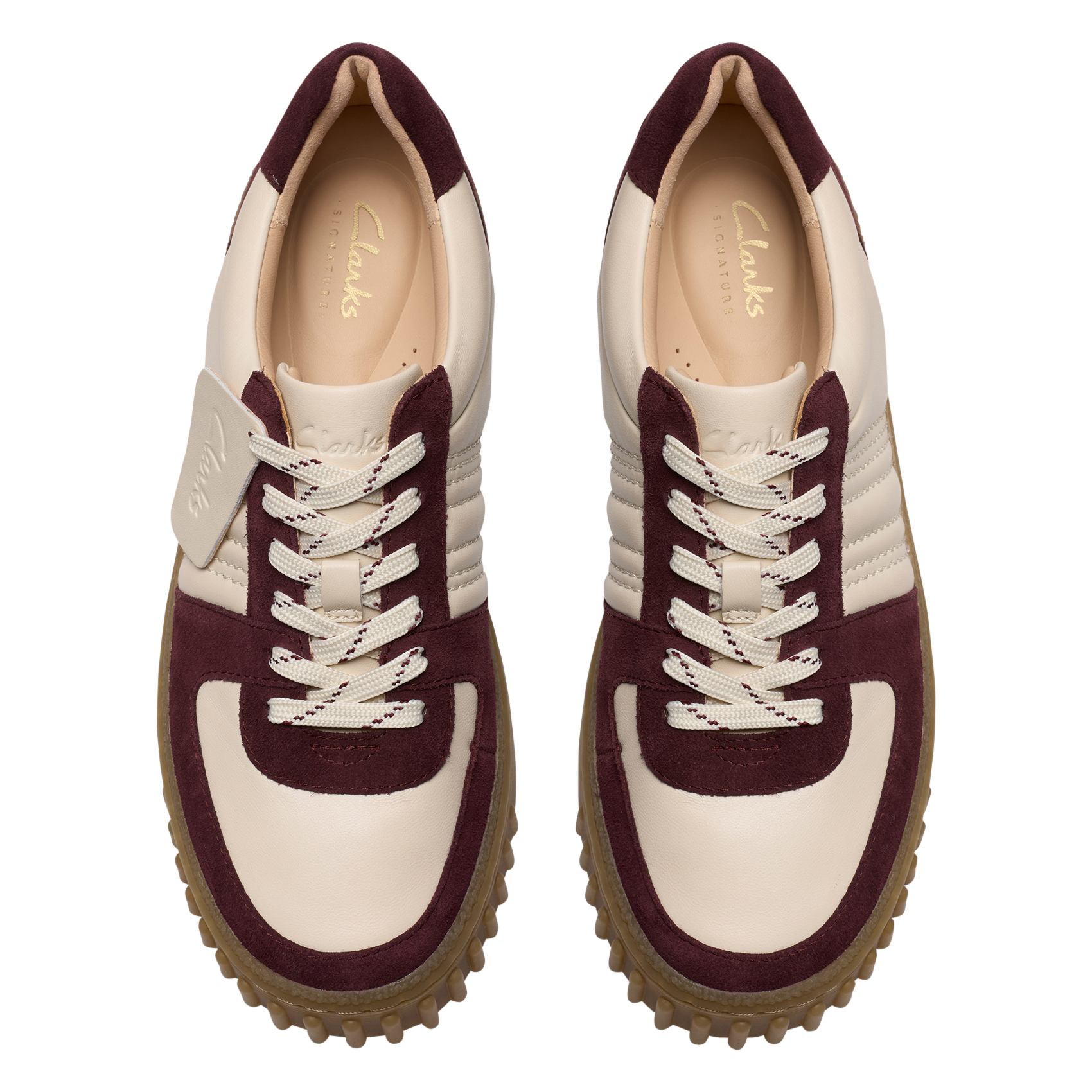 Baskets basses en cuir CLARKS Marron