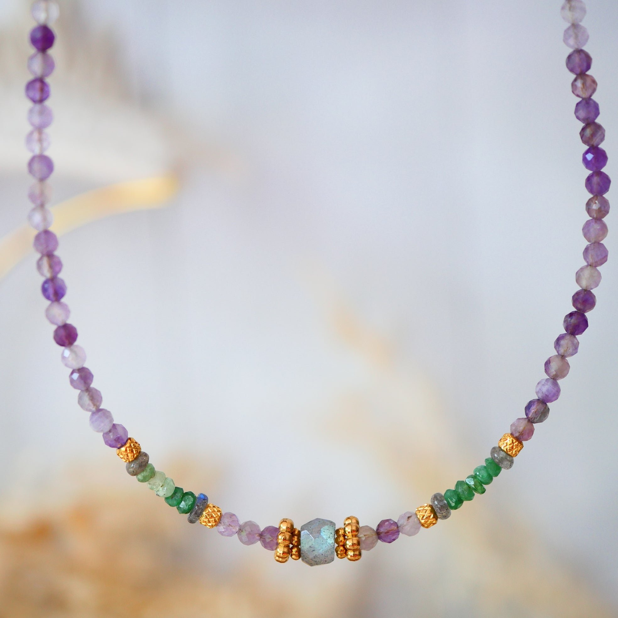 Amethyst necklace GINANDGER Purple