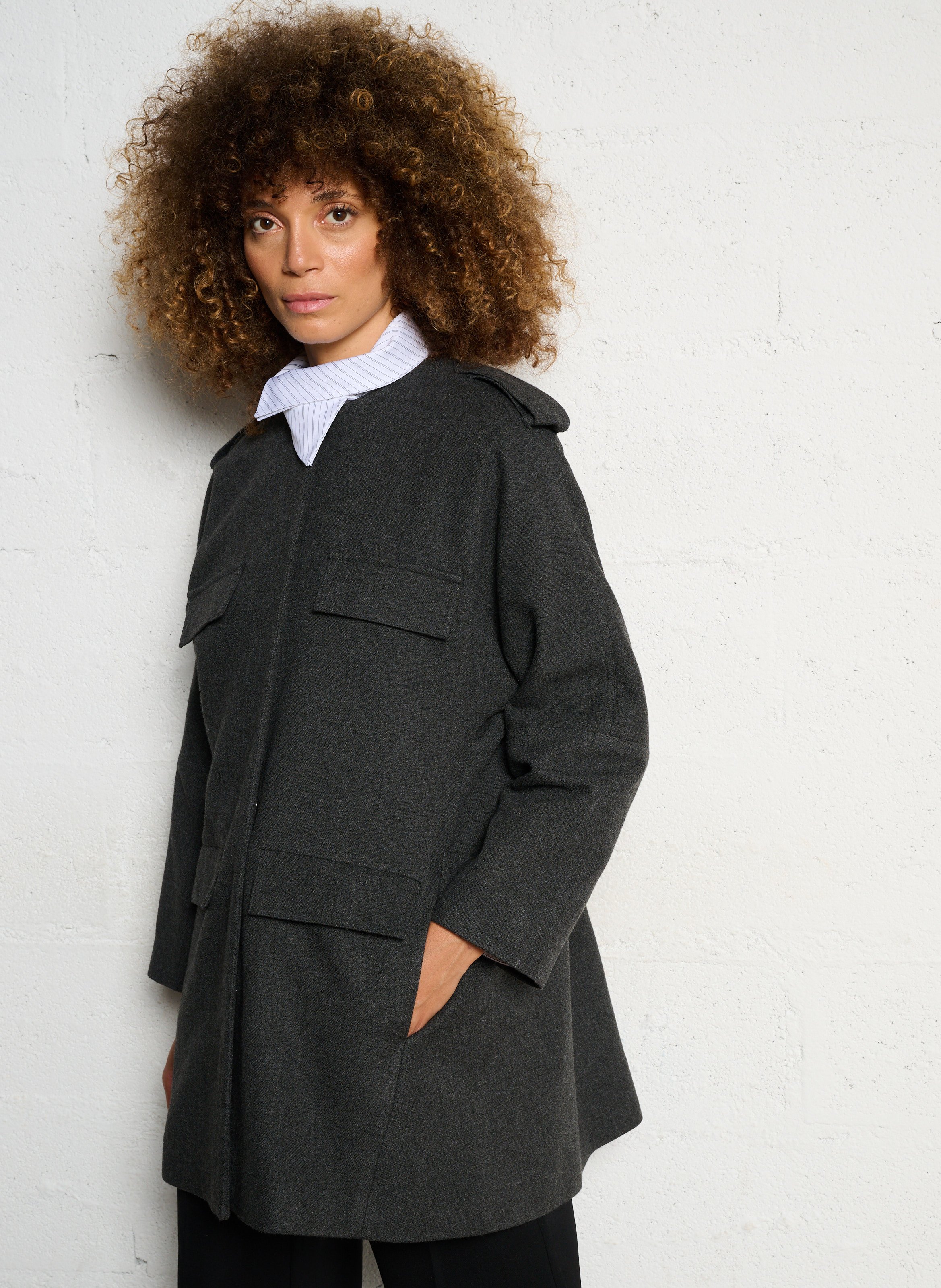 Robe ample col rond  MARGAUX LONNBERG Argent