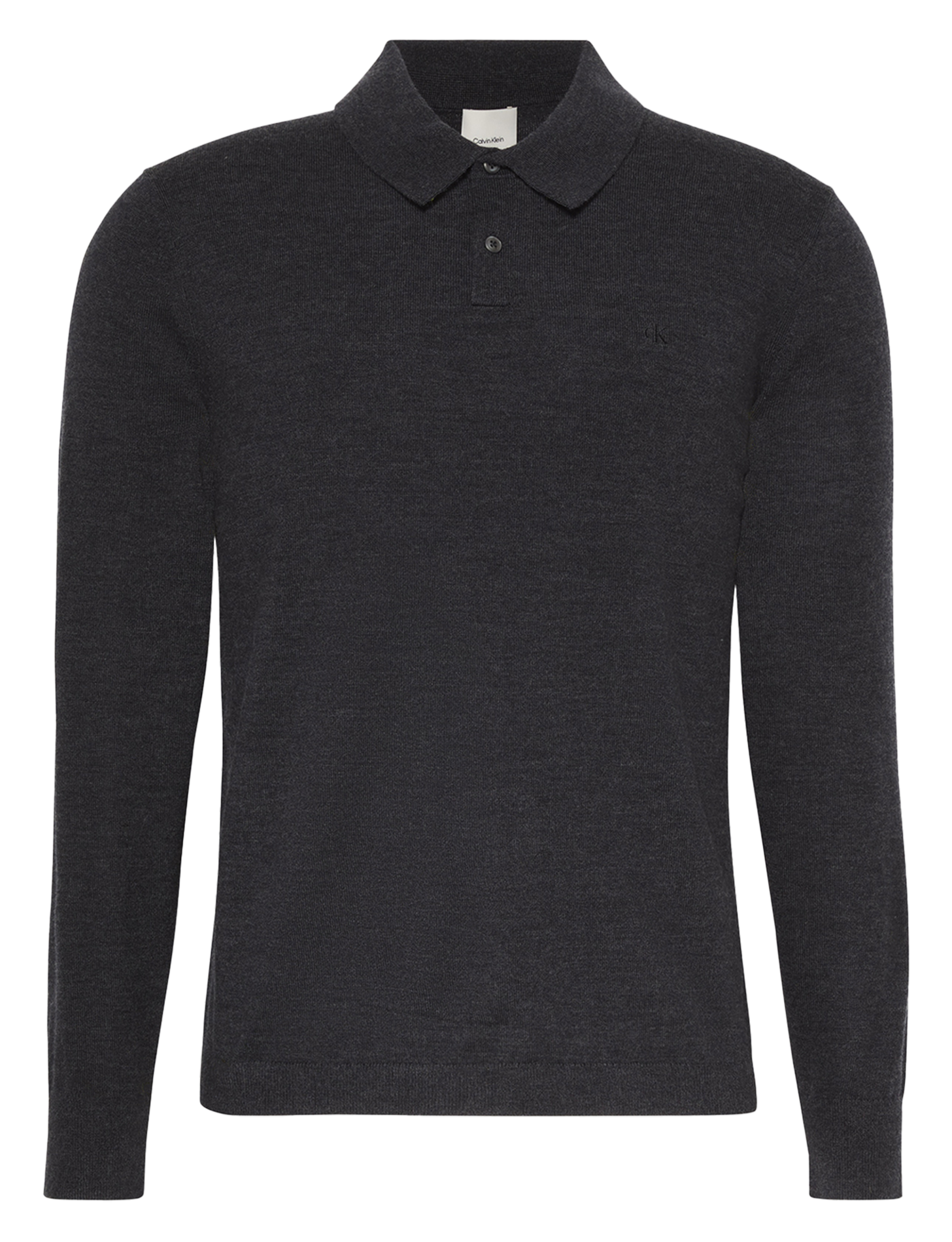 Polo manches longues en laine CALVIN KLEIN Gris