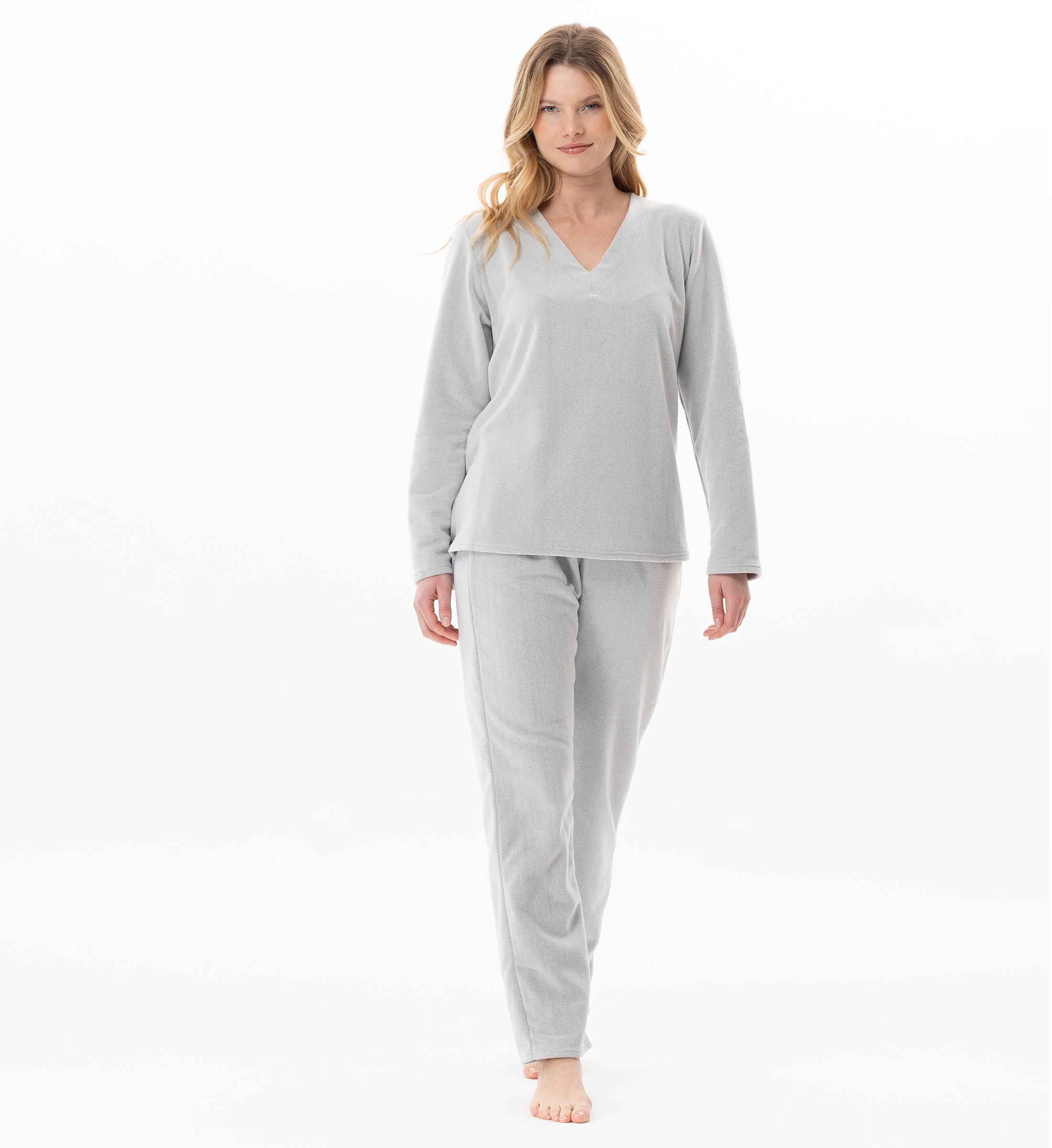 Buttoned micropolar homewear set LE CHAT Grey