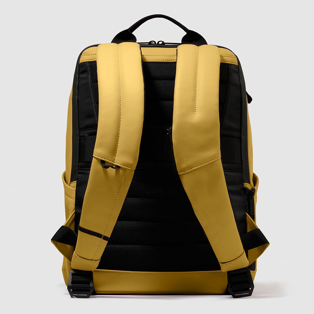 Backpack for computer and ipad® with chest strap, bottle pocket PIQUADRO Yellow