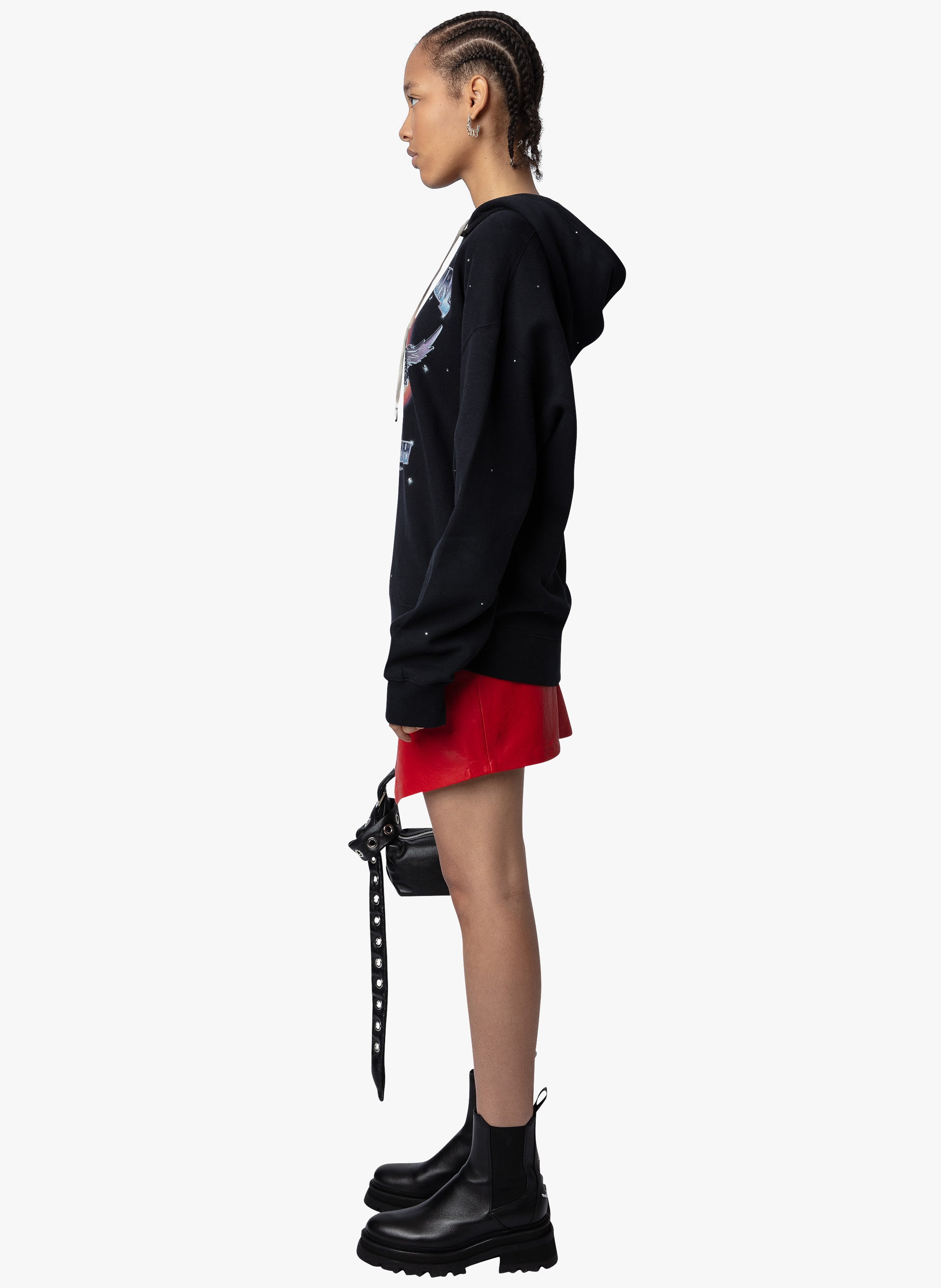 Screen-printed cotton-blend hoodie ZADIG&VOLTAIRE Black