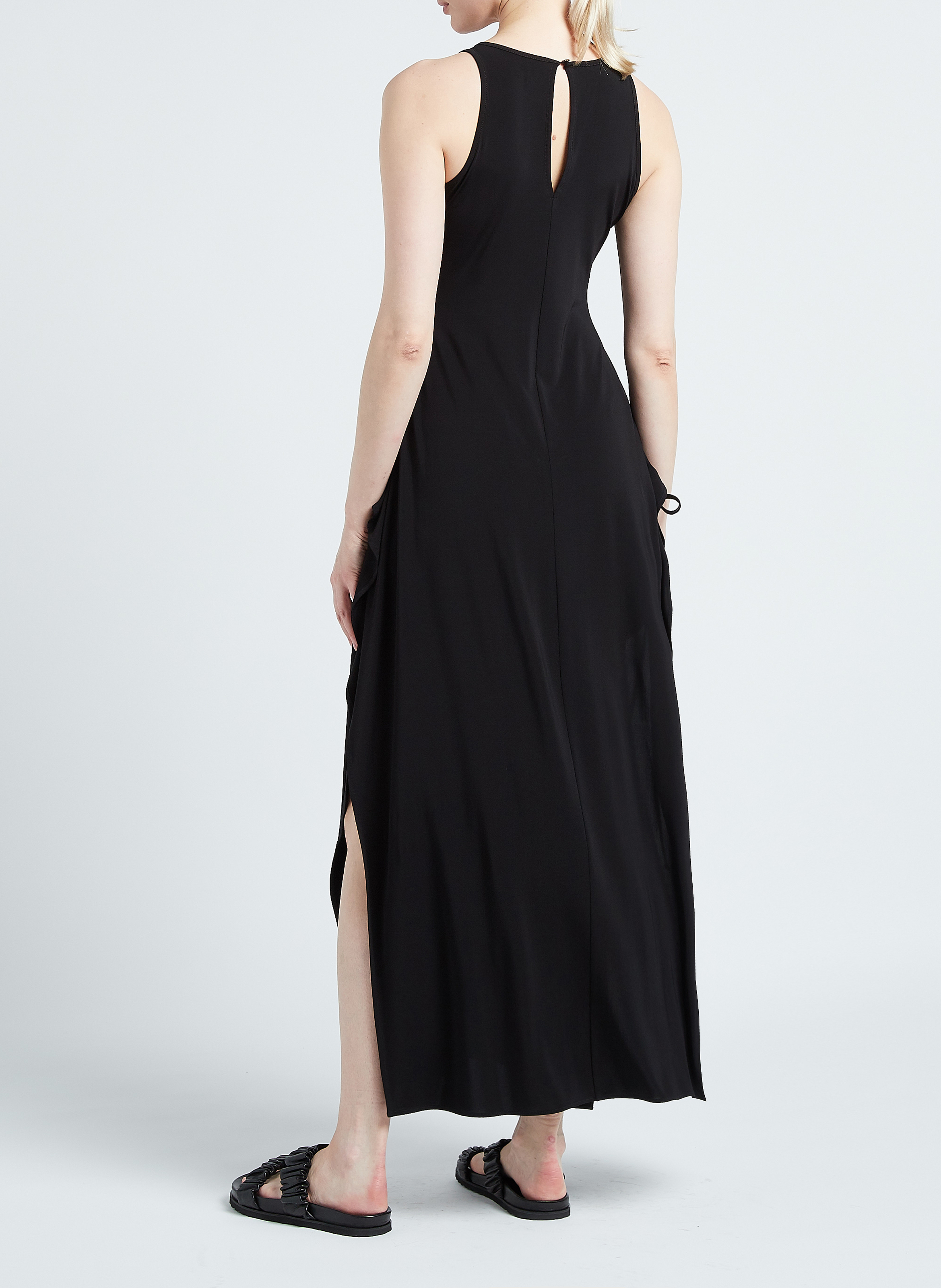 Long stretchy round-neck dress MAX MARA LEISURE Black