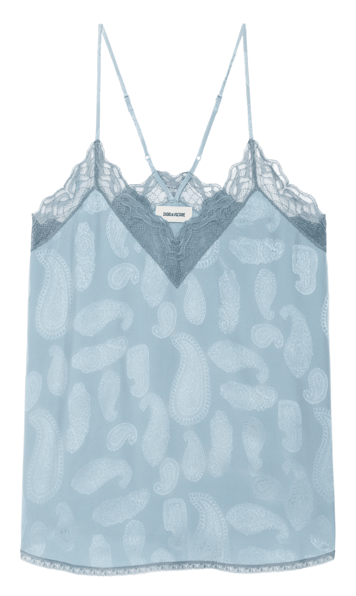 Caraco imprimé col V en soie ZADIG&VOLTAIRE Bleu