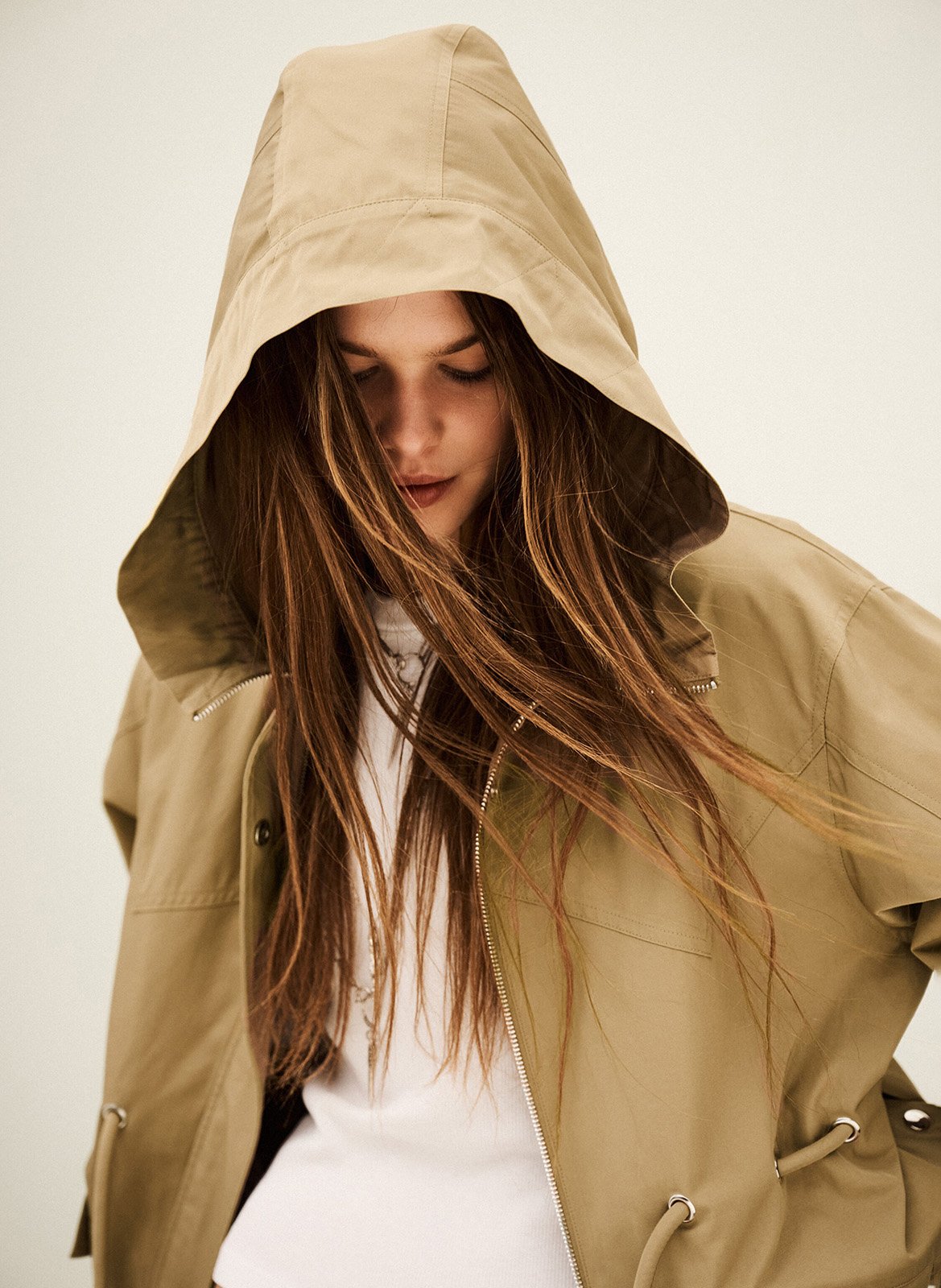 Fitted hooded parka BA&SH Brown