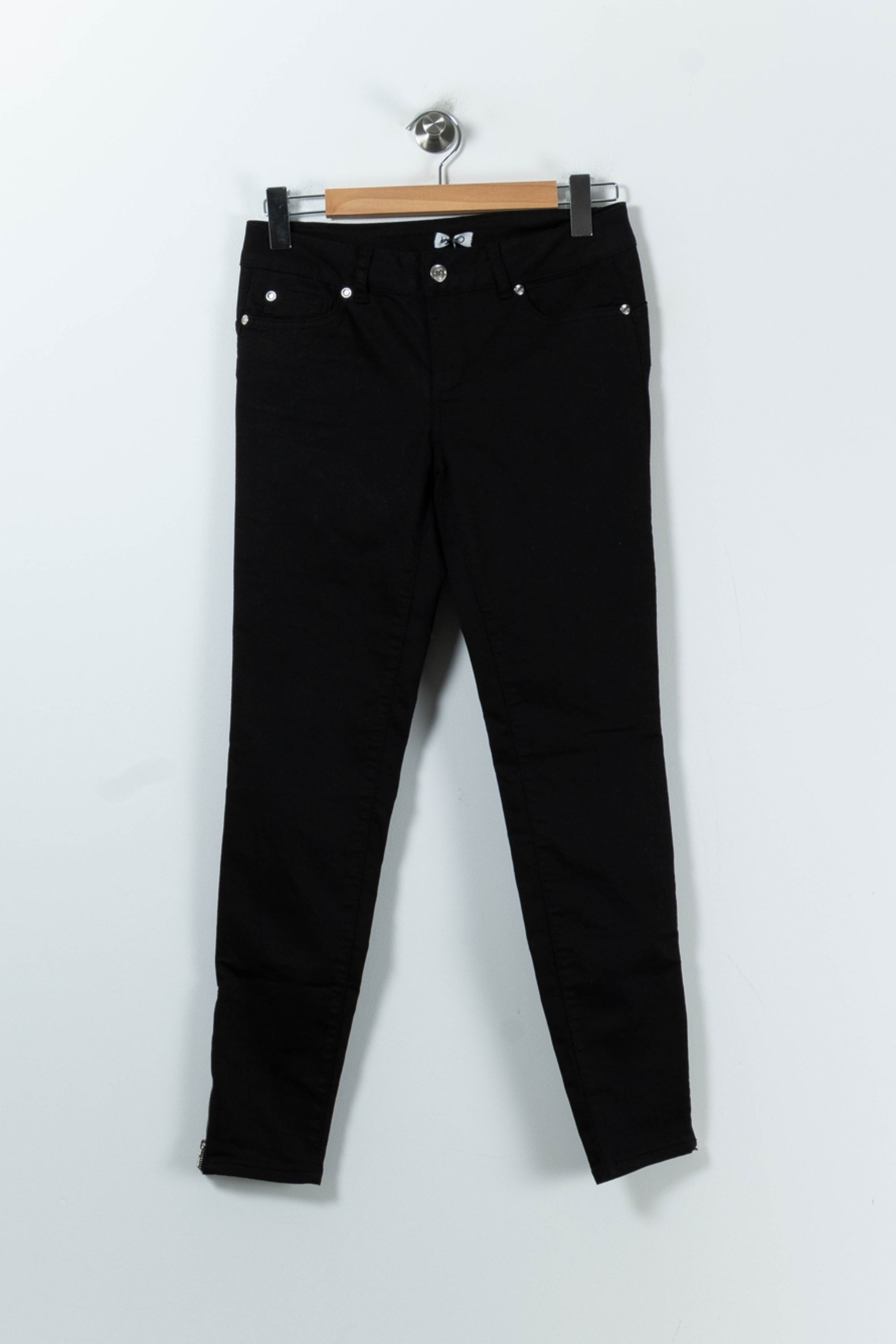 Cropped slim jeans with studs LIU JO - SECONDE MAIN Black
