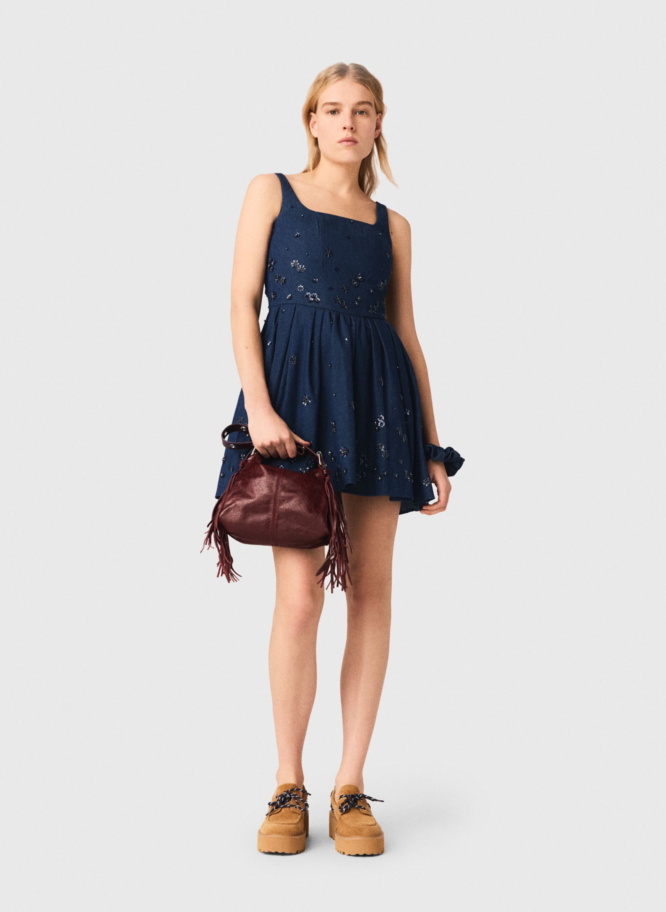 Halflange spijkerjurk MAJE Blauw