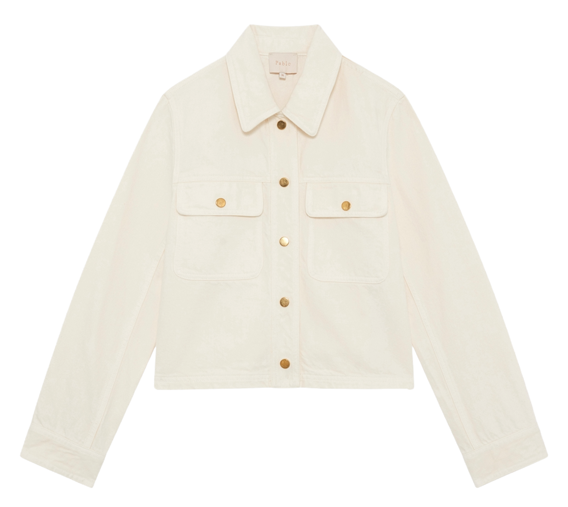 Cotton-blend straight jacket with classic collar PABLO Beige
