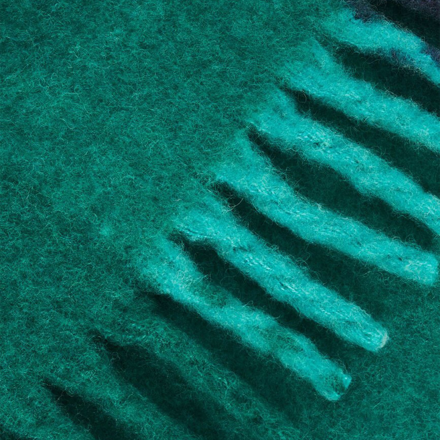 Echarpe à carreaux avec franges CAROLL Vert