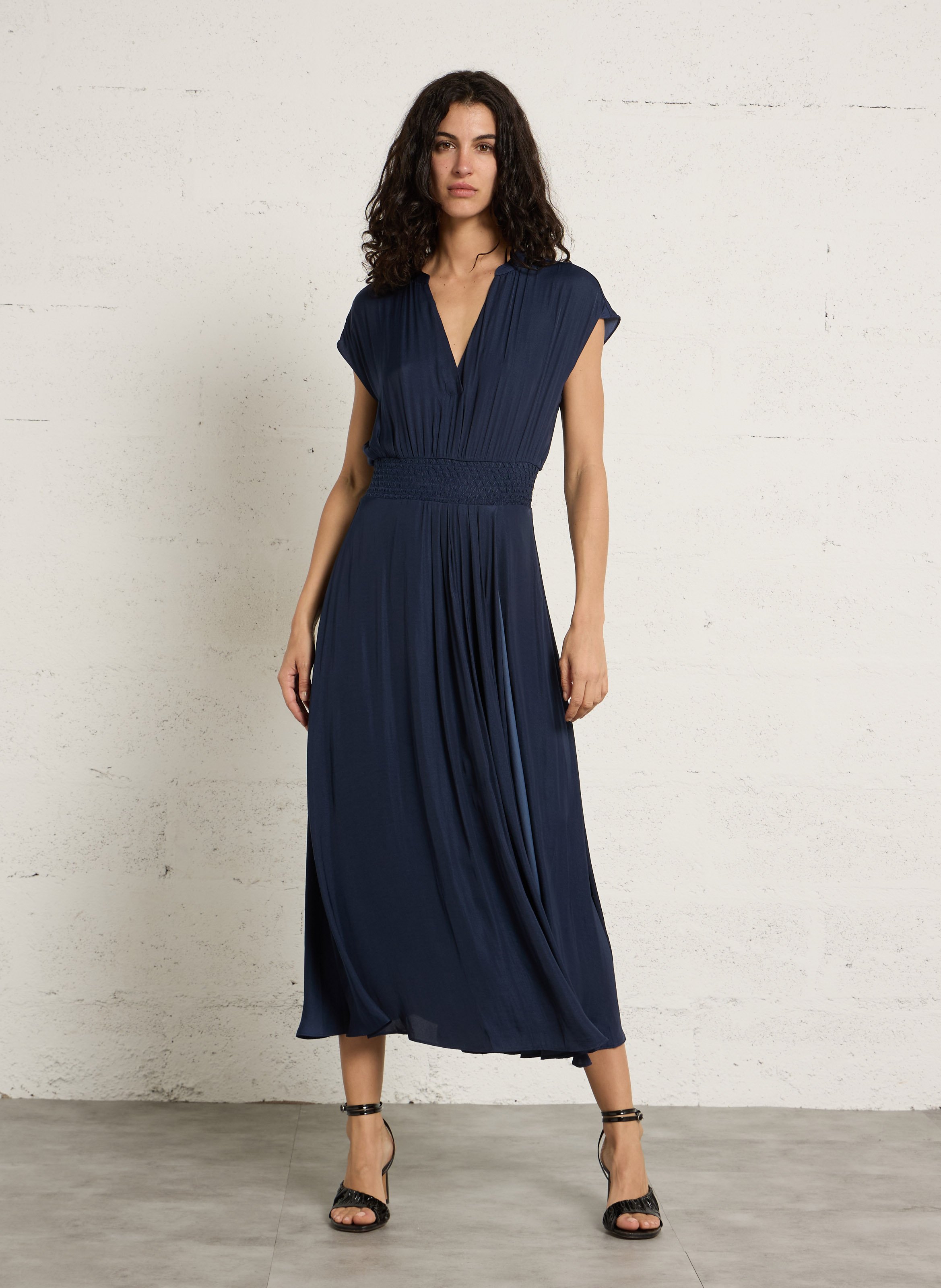 Ribe longue col tunisien MAISON 123 Bleu