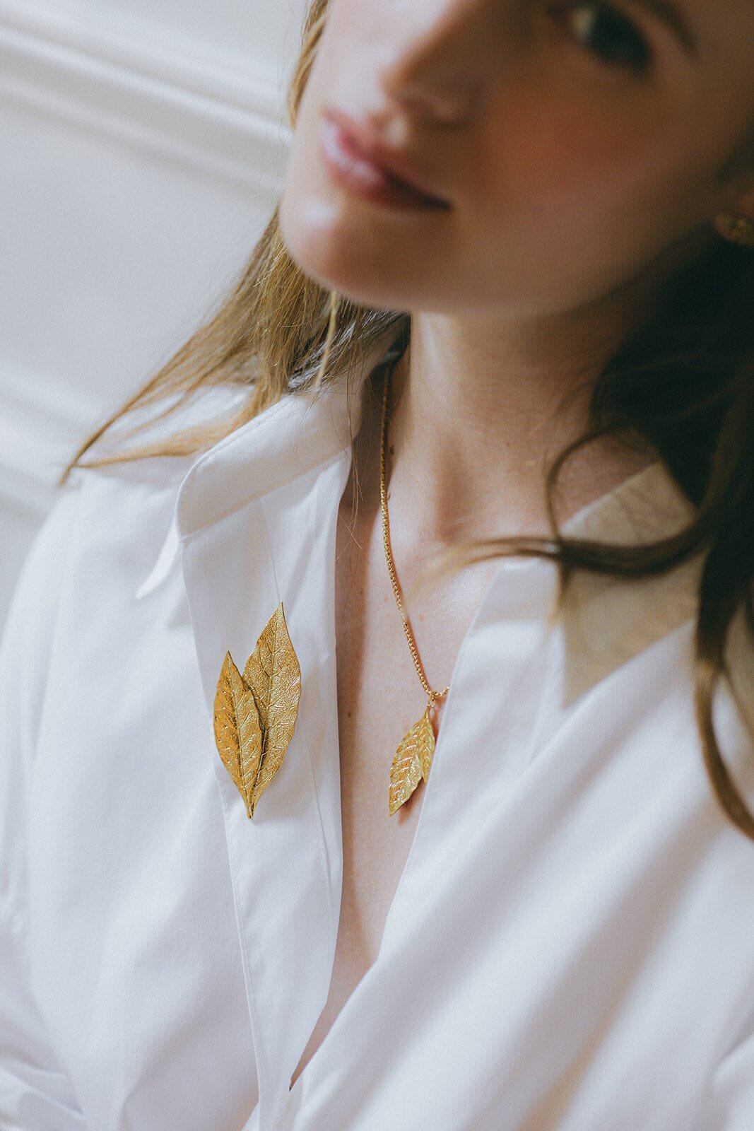 Silver plated leaf necklace MONSIEUR SIMONE Silver