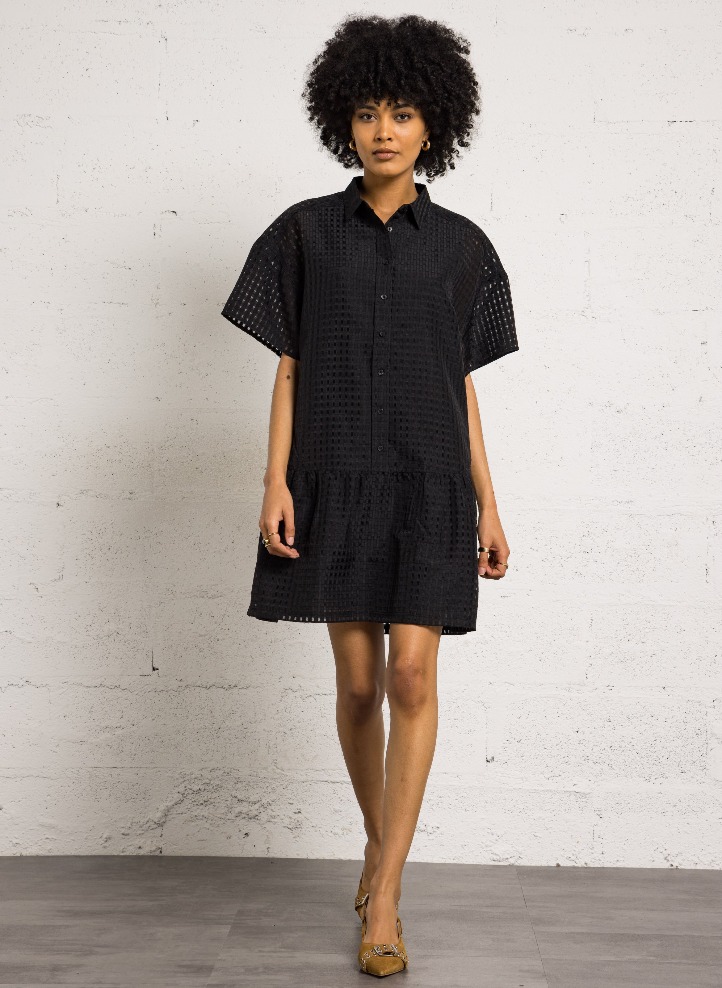 Robe courte col chemise IKKS Noir