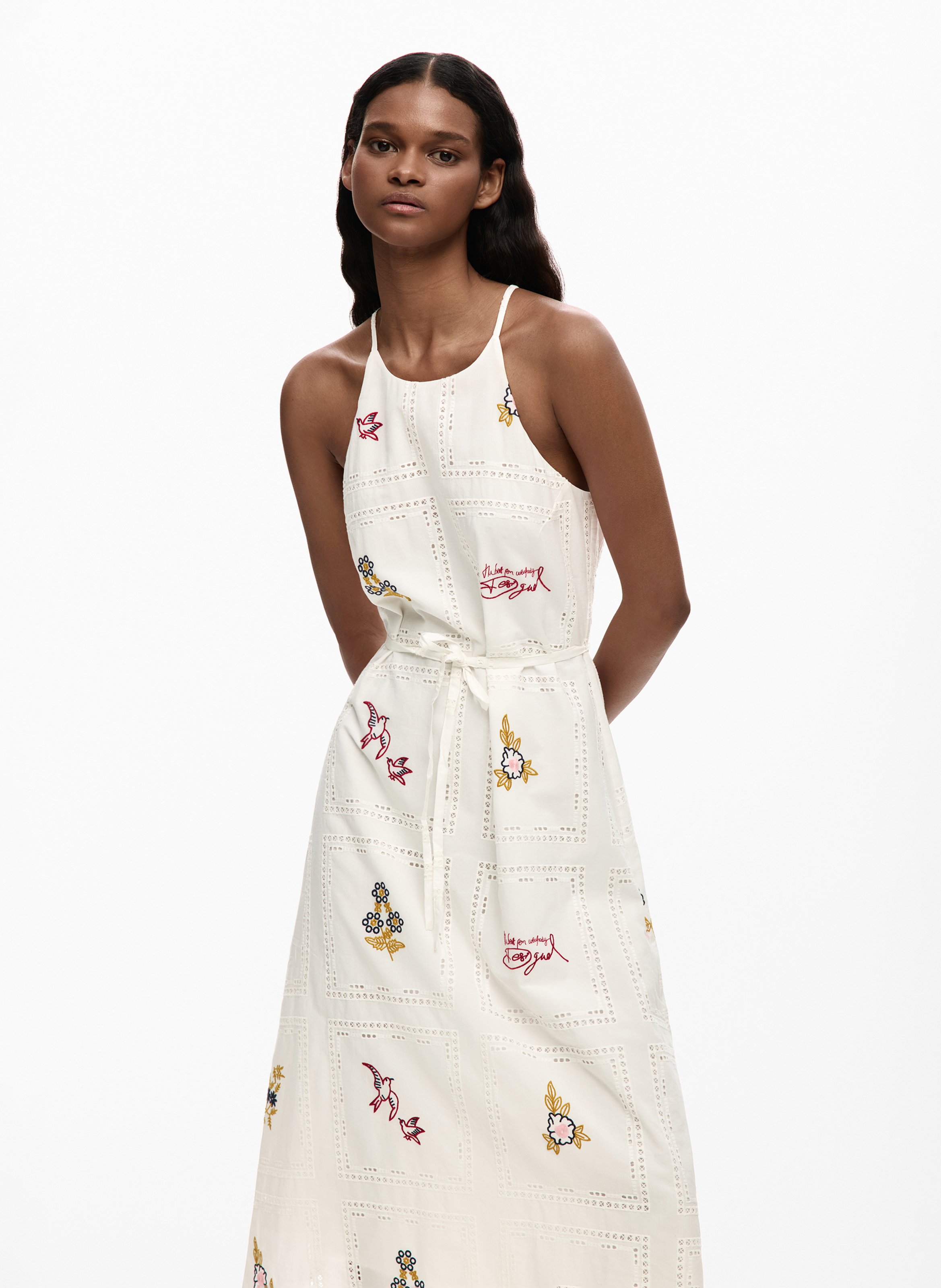 Robe midi imprimée DESIGUAL Blanc