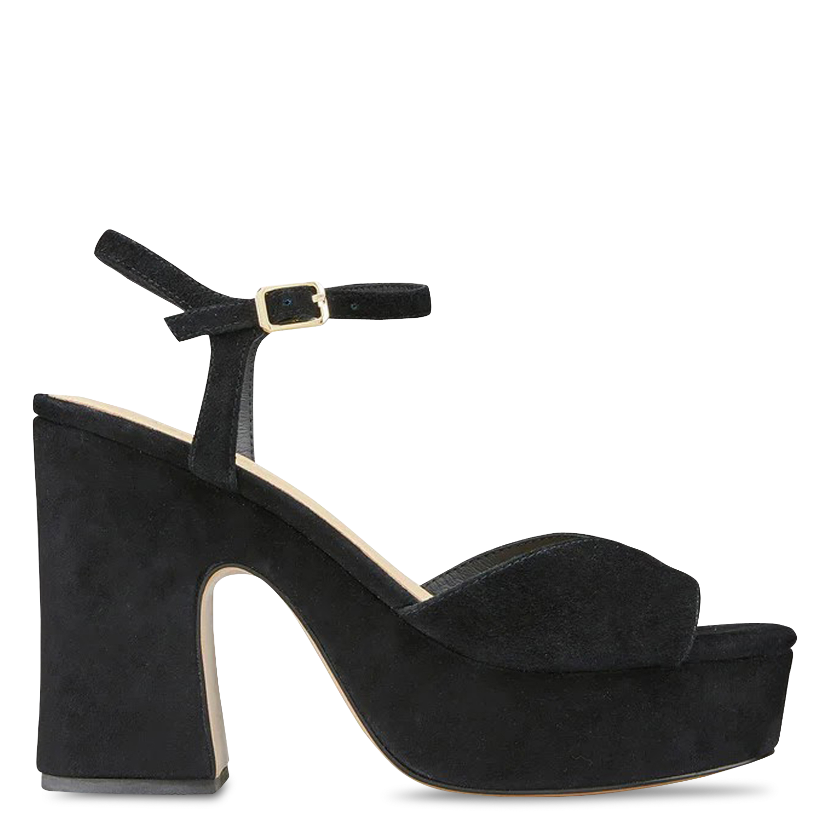 Leopard Print Velvet Leather Heeled Sandals COSMOPARIS Black