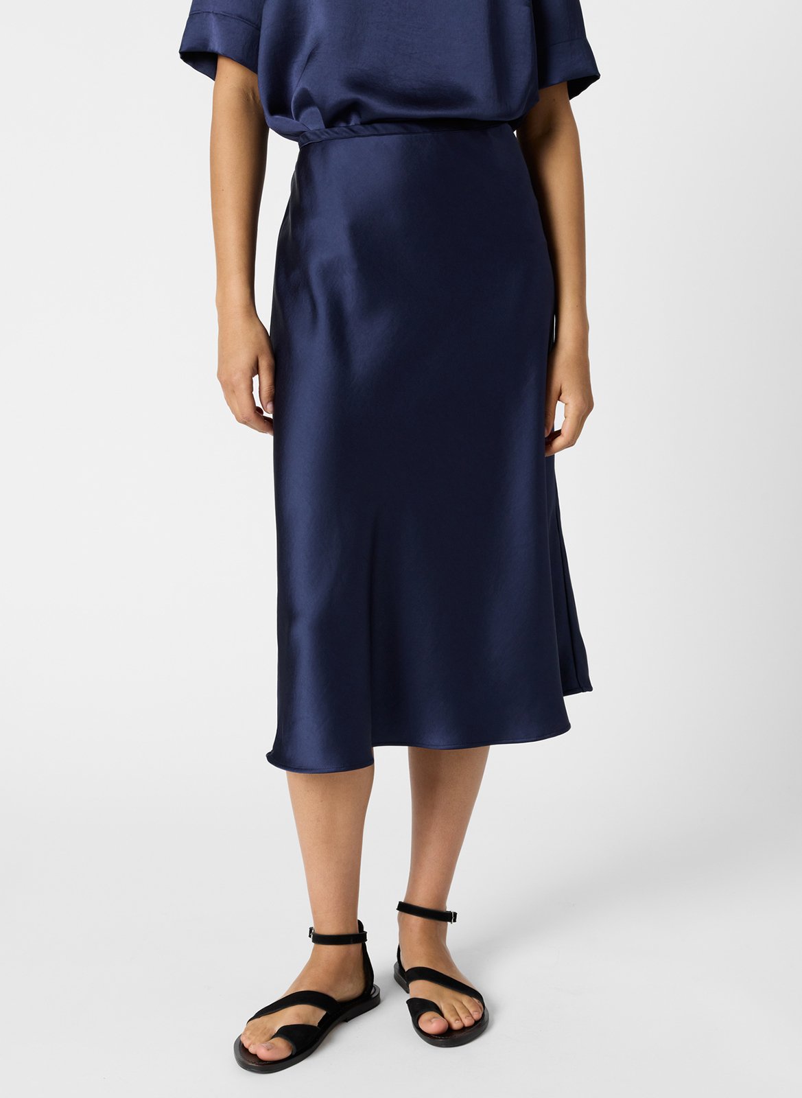 Jupe midi satinée GERARD DAREL Bleu