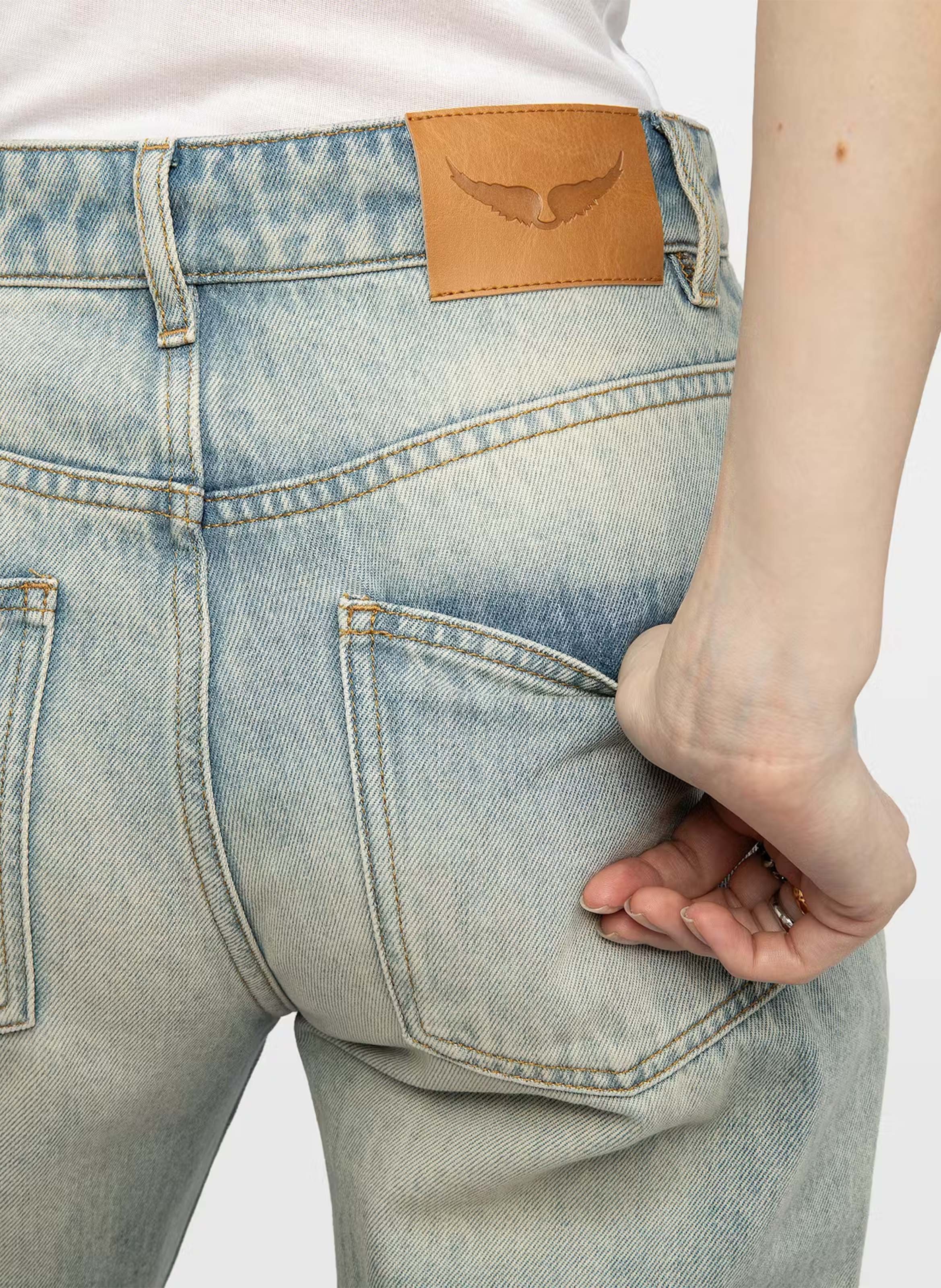 Jean évasé uni en coton ZADIG&VOLTAIRE Bleu