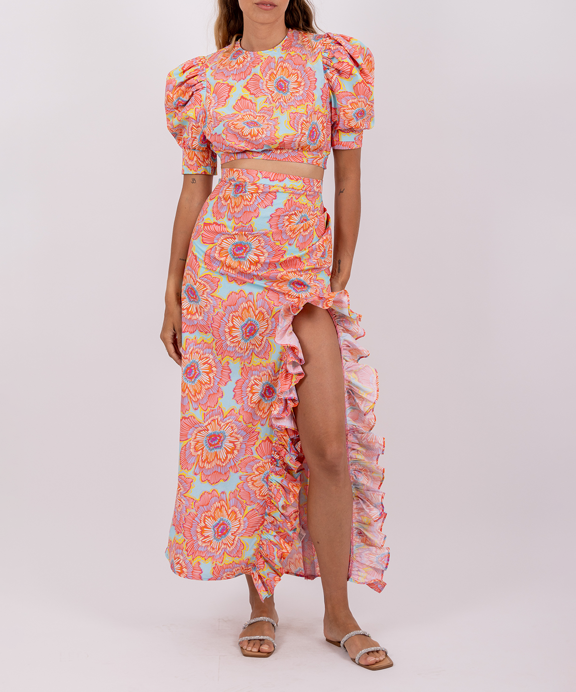 Kurzes Baumwoll-Top SUNDRESS Blau