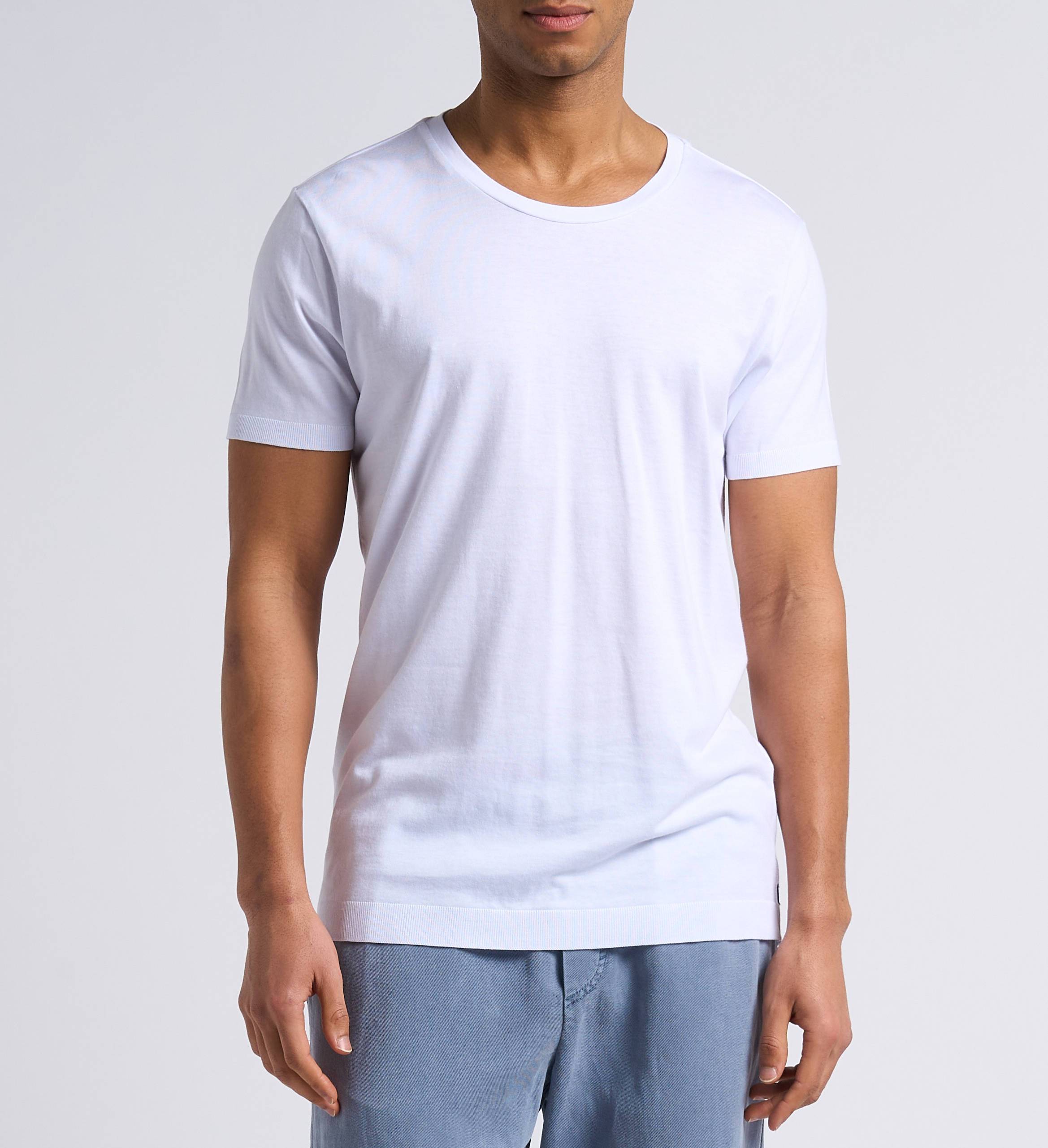Round-neck cotton-blend T-shirt IKKS White