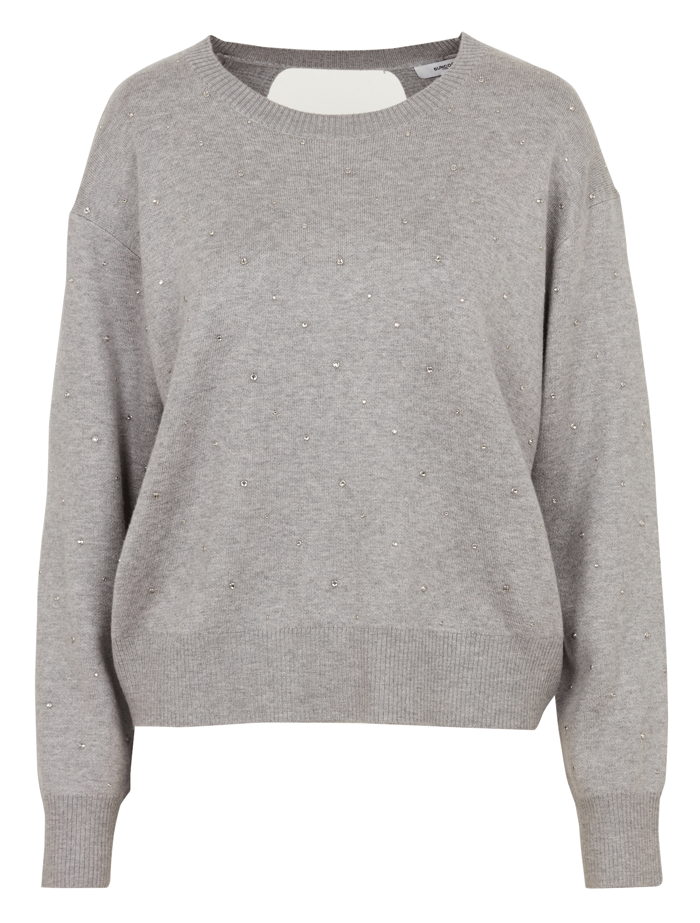 Pull à strass col rond SUNCOO Gris