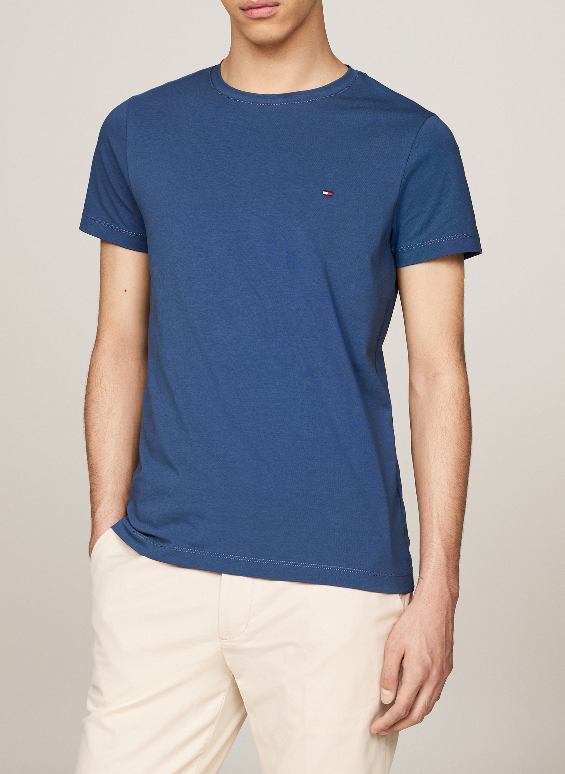 Rundhals-T-Shirt aus Bio-Baumwolle, Slim Fit TOMMY HILFIGER