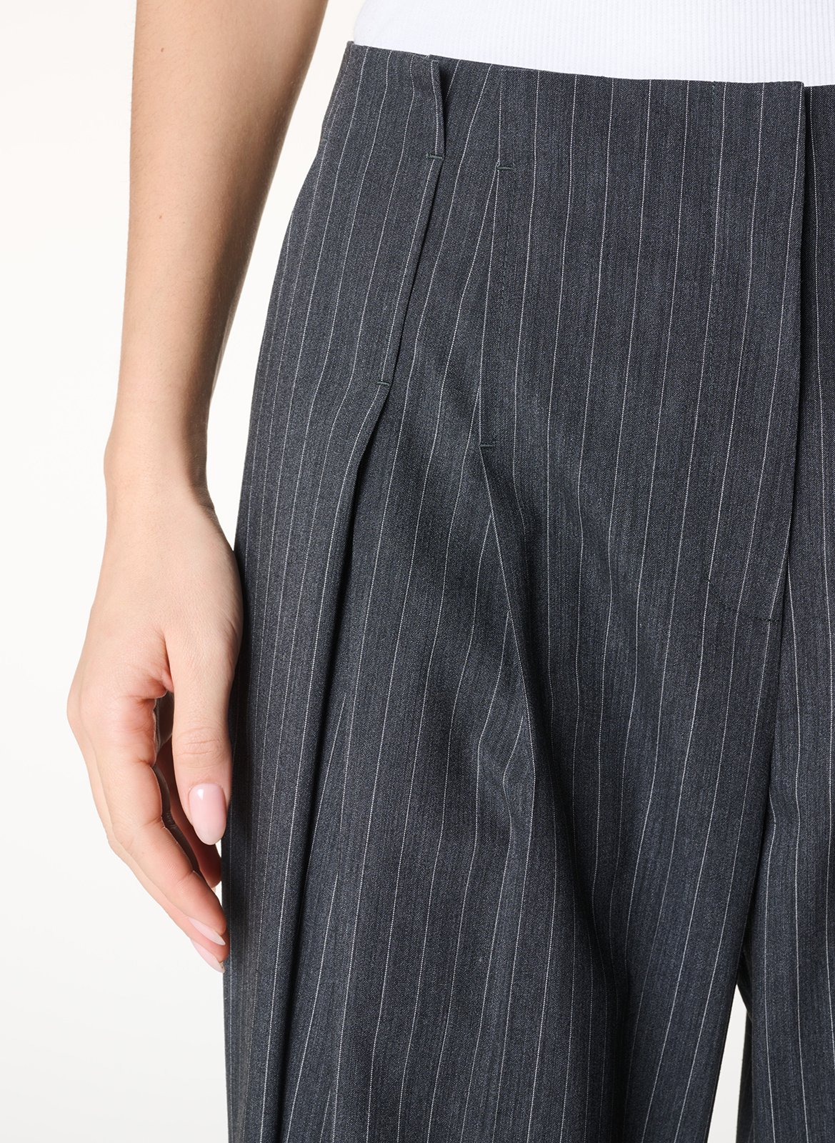 Straight striped wool blend pants | Grey IRO Women