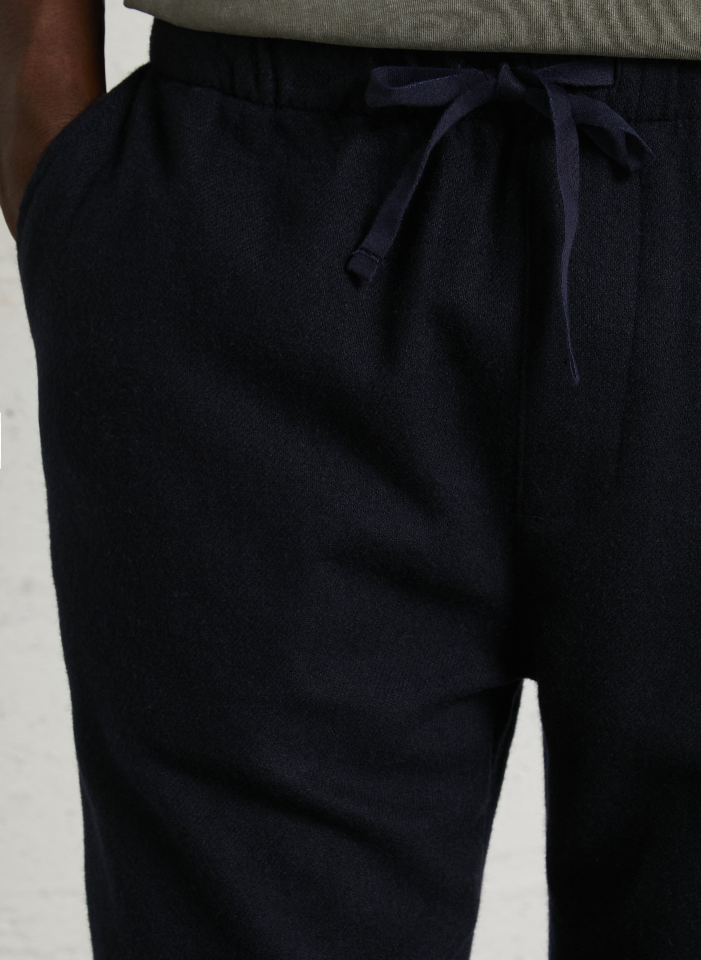 Pantalon droit en laine mélangée HARTFORD Bleu