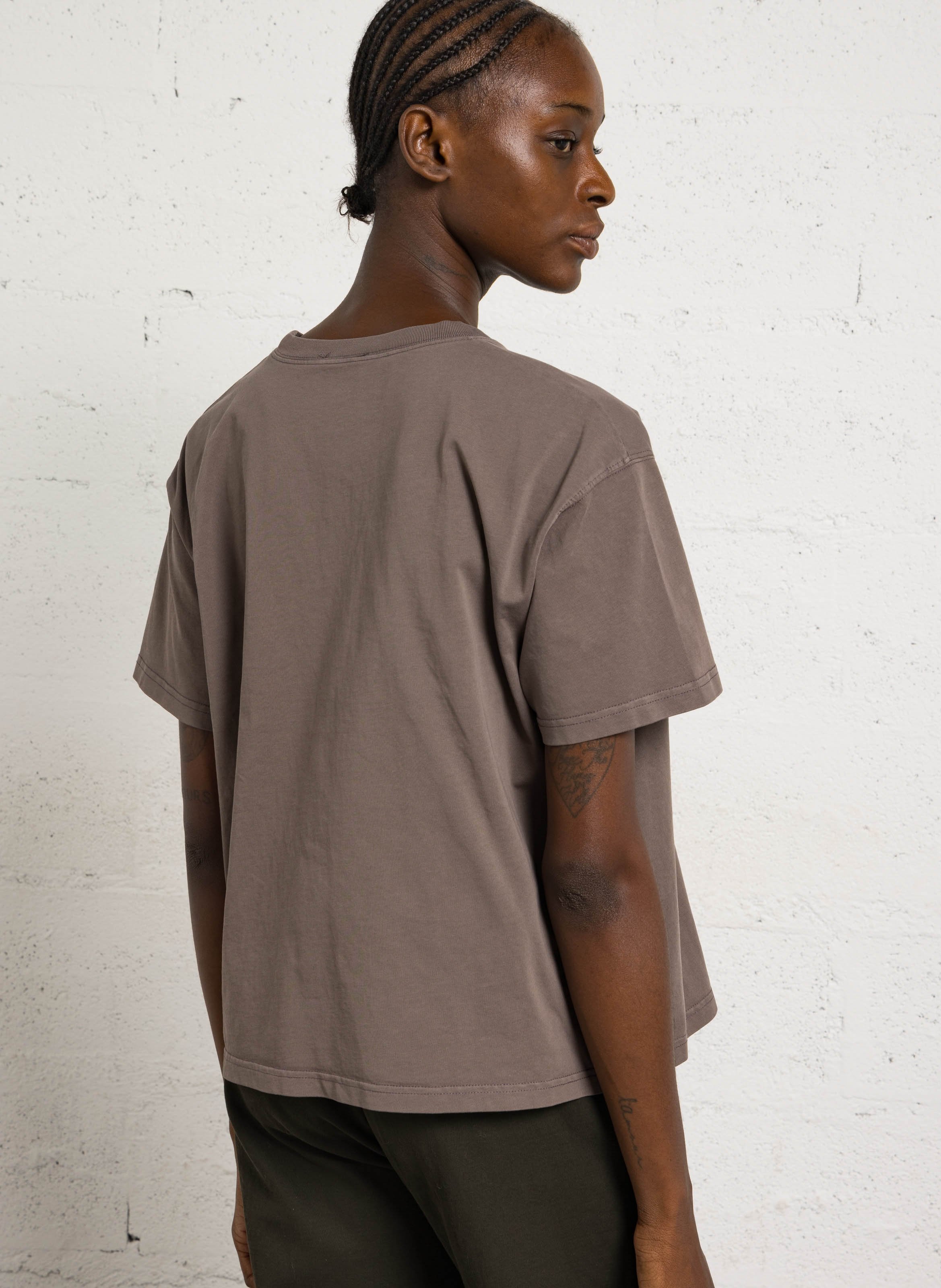 Tee-shirt ample col rond en coton  AMERICAN VINTAGE Marron