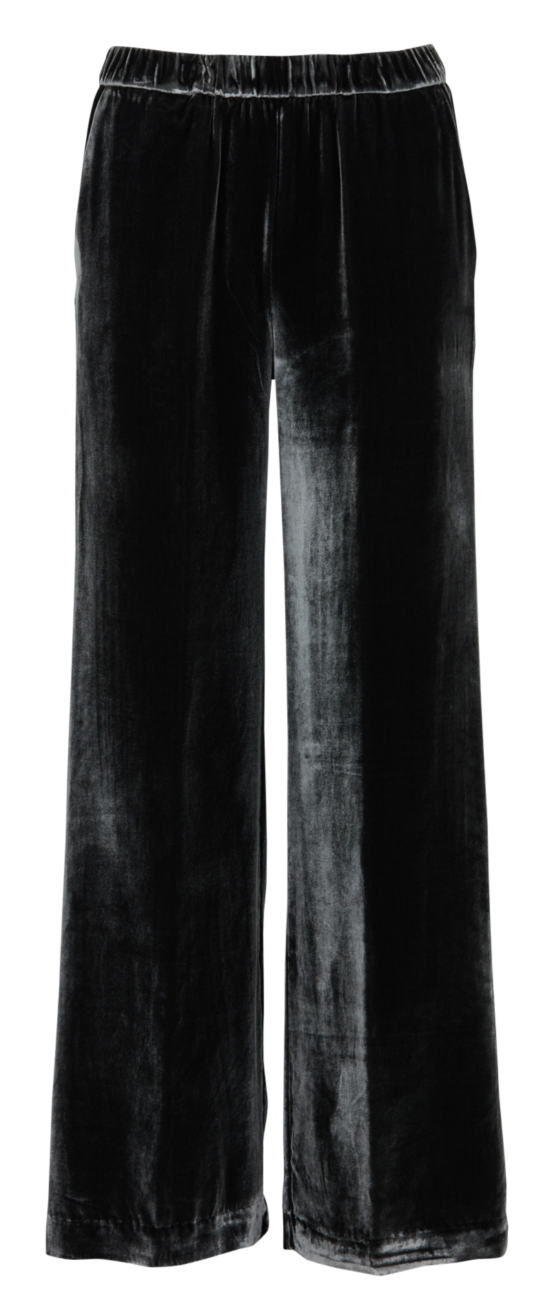 Gerade geschnittene Hose aus einfarbigem Samt DIEGA Grau